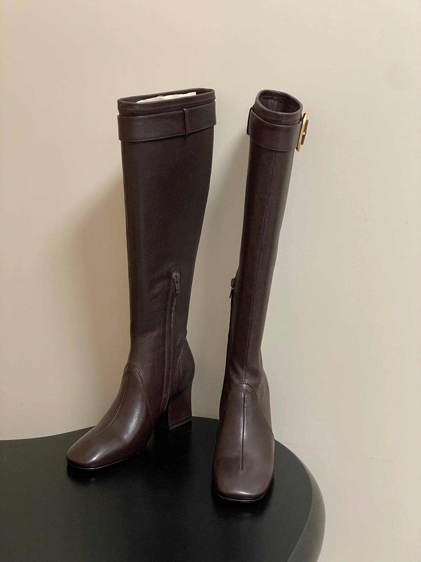 Miu Miu Buckle Stretch Over-the-Knee Boots – 25FW