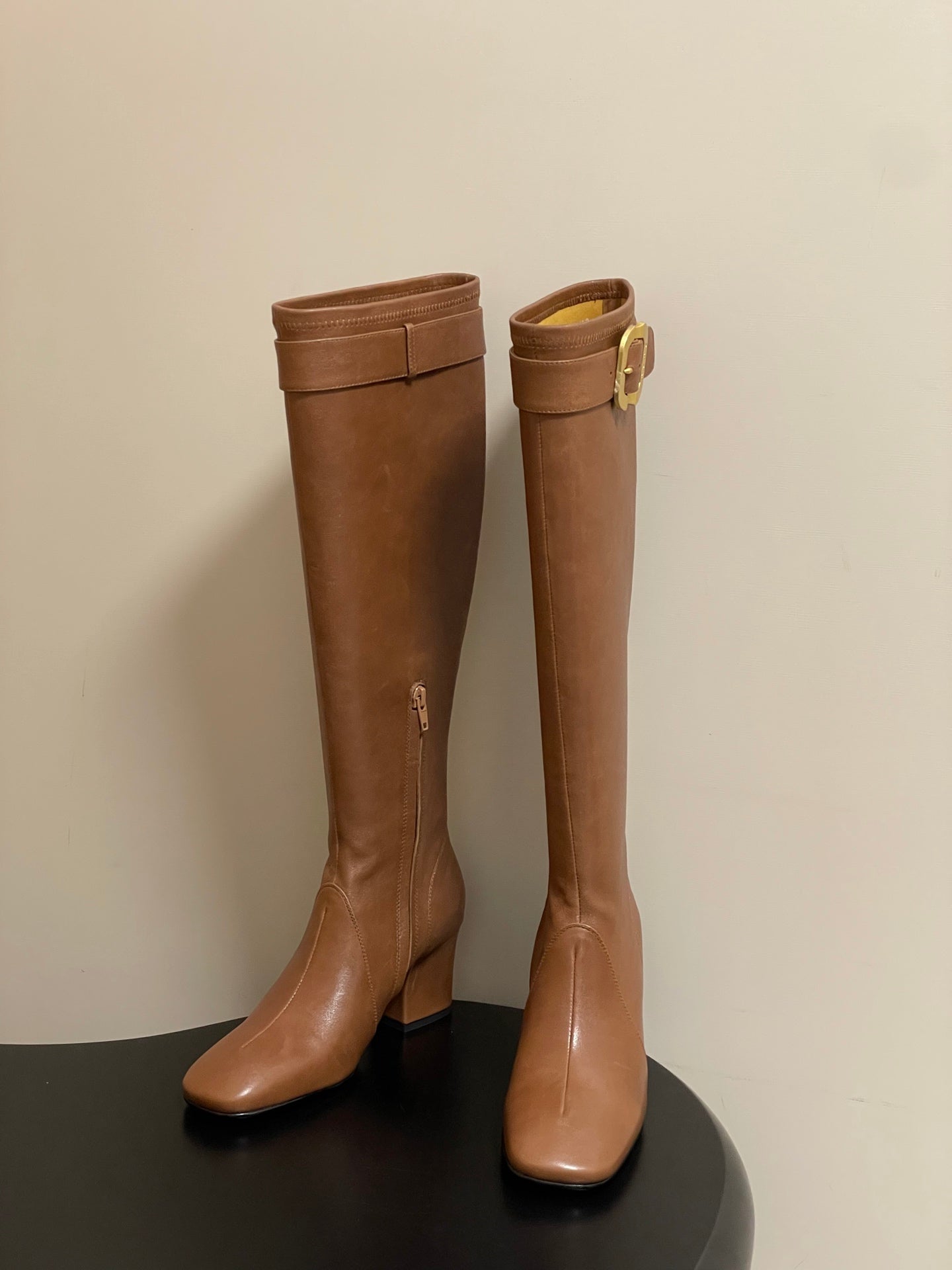 Miu Miu Buckle Stretch Over-the-Knee Boots – 25FW