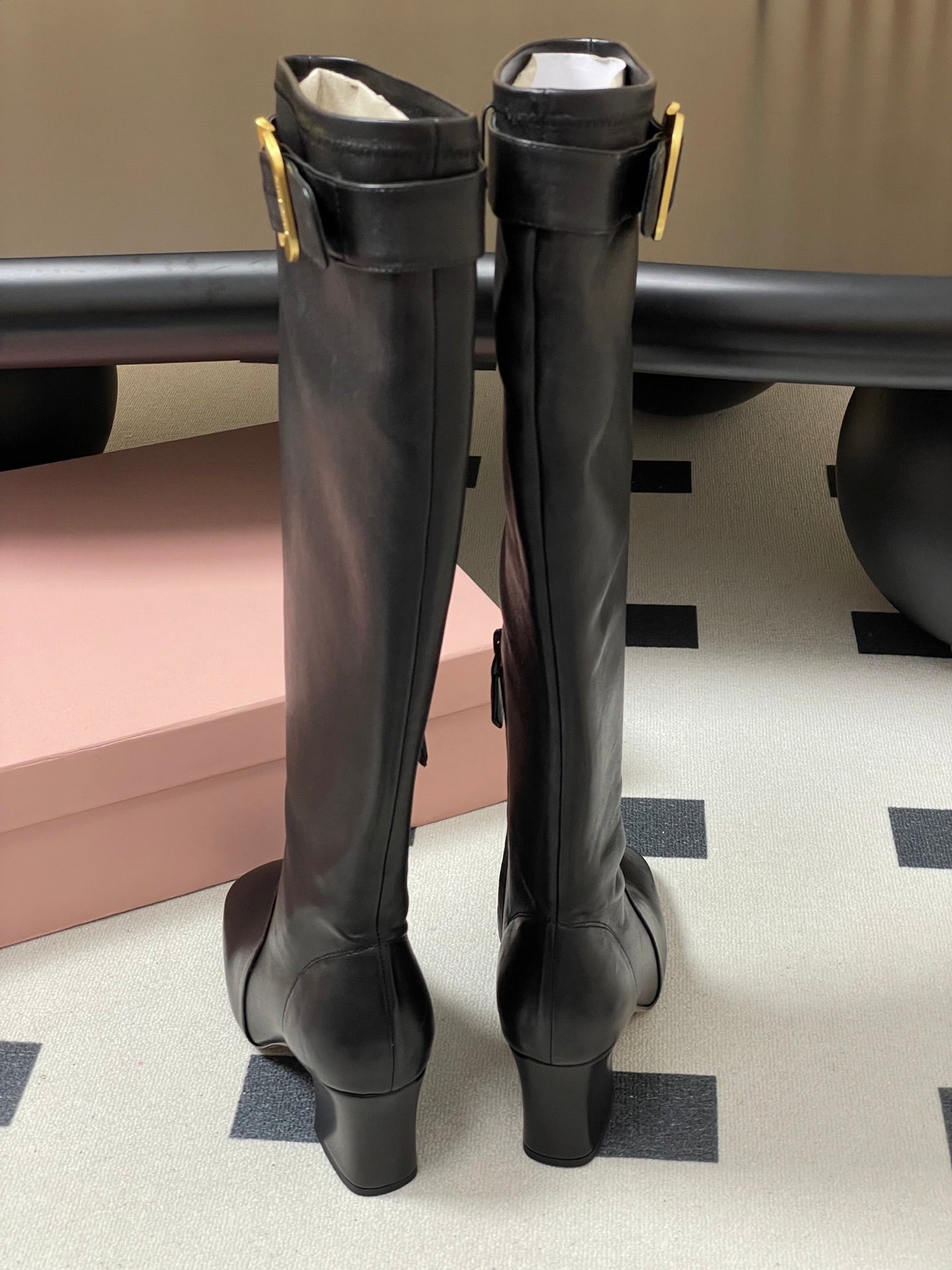 Miu Miu Buckle Stretch Over-the-Knee Boots – 25FW