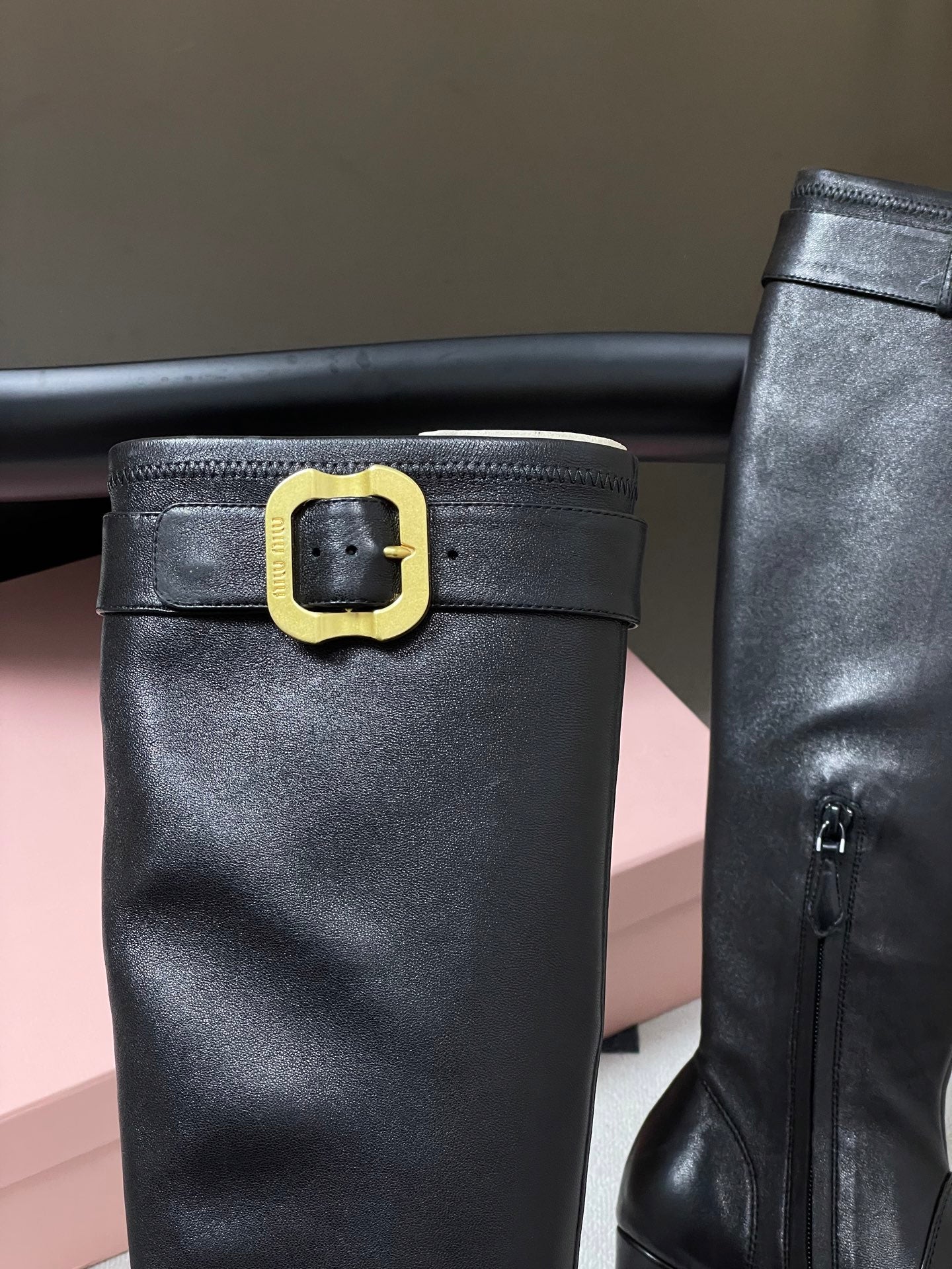 Miu Miu Buckle Stretch Over-the-Knee Boots – 25FW