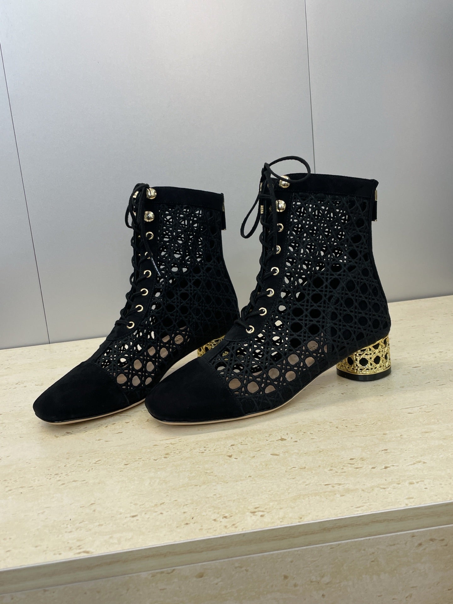 Dior D-Lcon Embroidered Ankle Boots – 2025FW