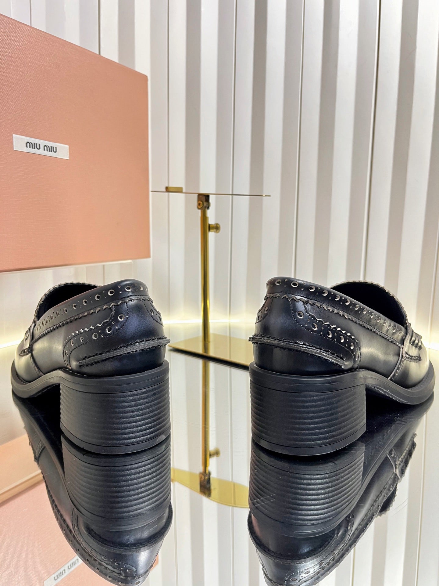 Miu Miu Retro Baroque Coin Platform Loafers
