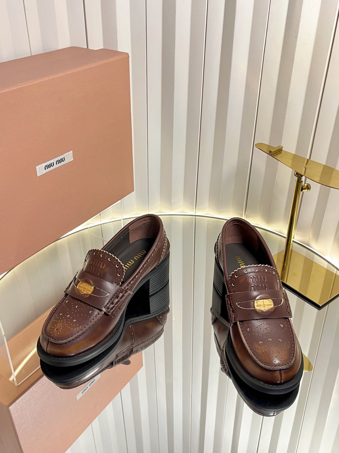 Miu Miu Lightweight Coin Platform Loafers