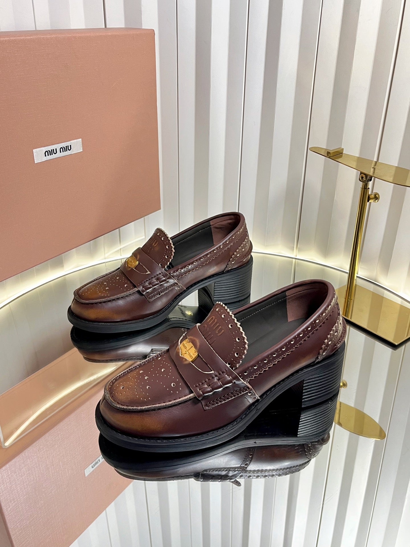 Miu Miu Lightweight Coin Platform Loafers