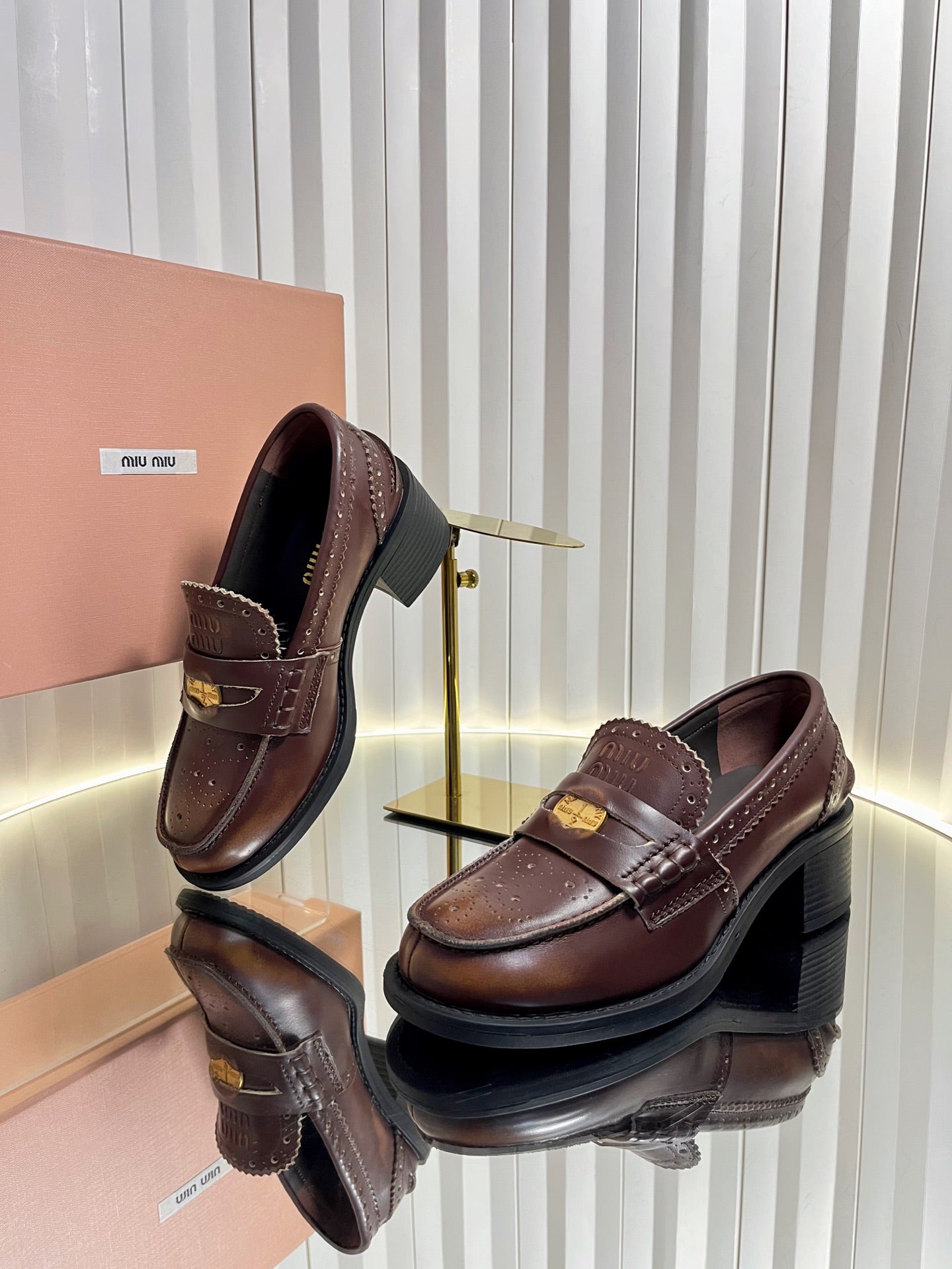Miu Miu Lightweight Coin Platform Loafers