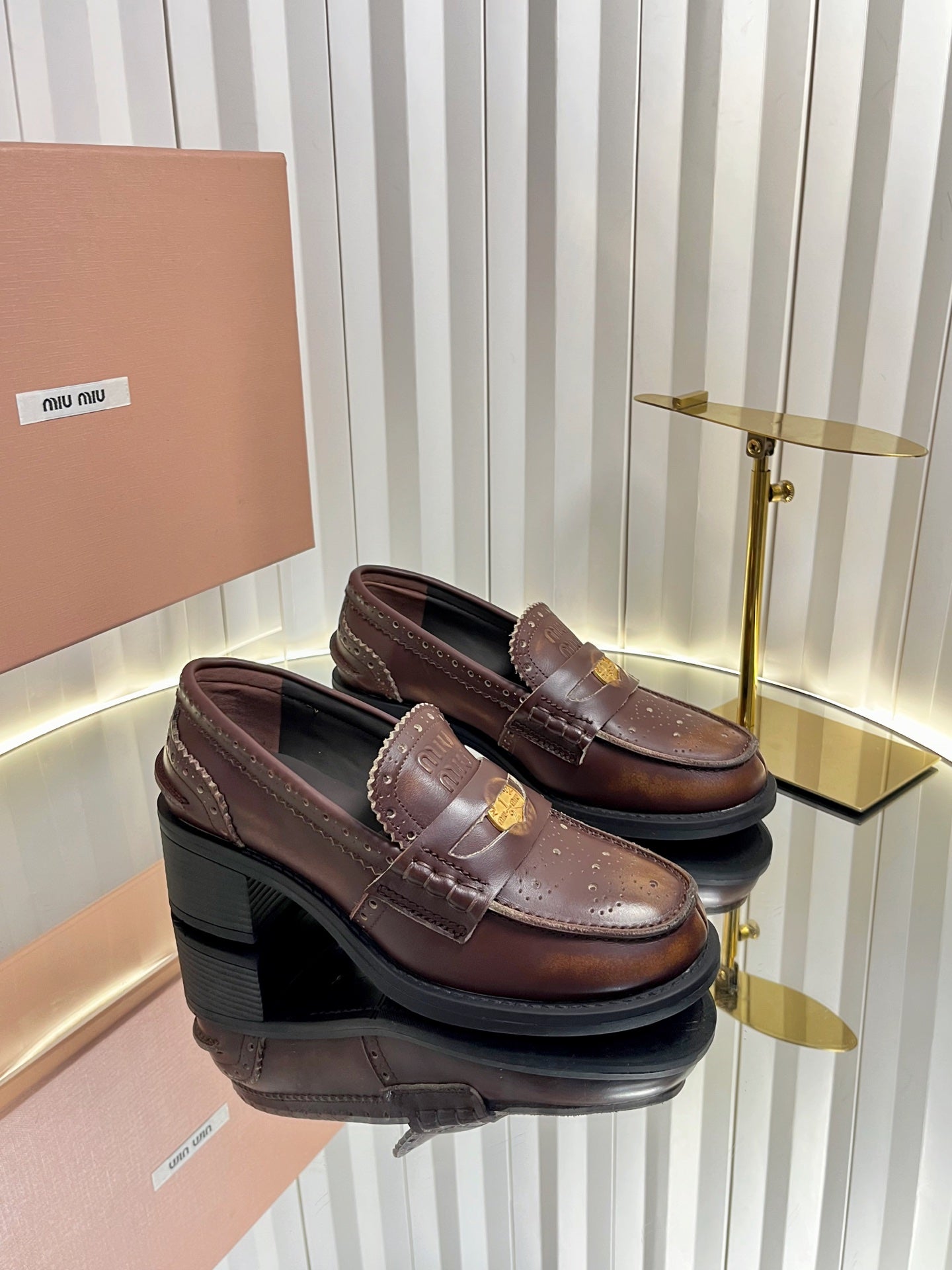 Miu Miu Lightweight Coin Platform Loafers
