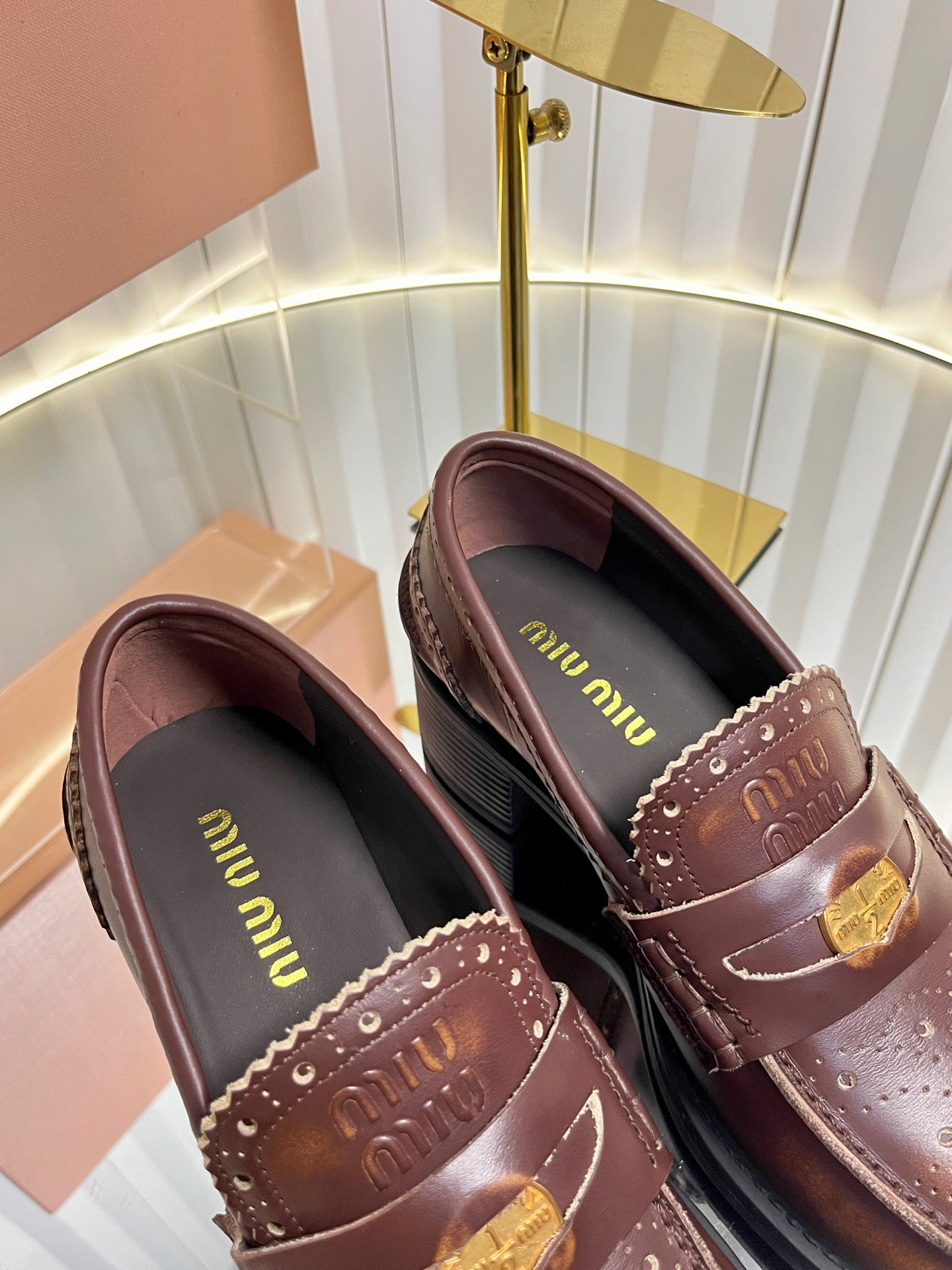 Miu Miu Lightweight Coin Platform Loafers