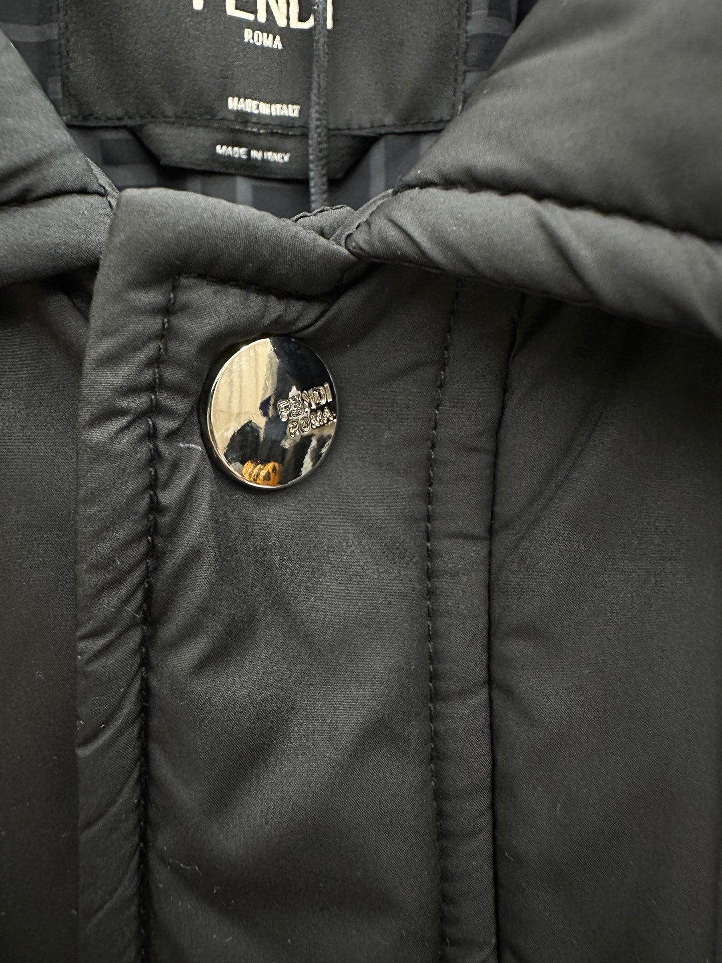 Fendi Black Collar Padded Jacket