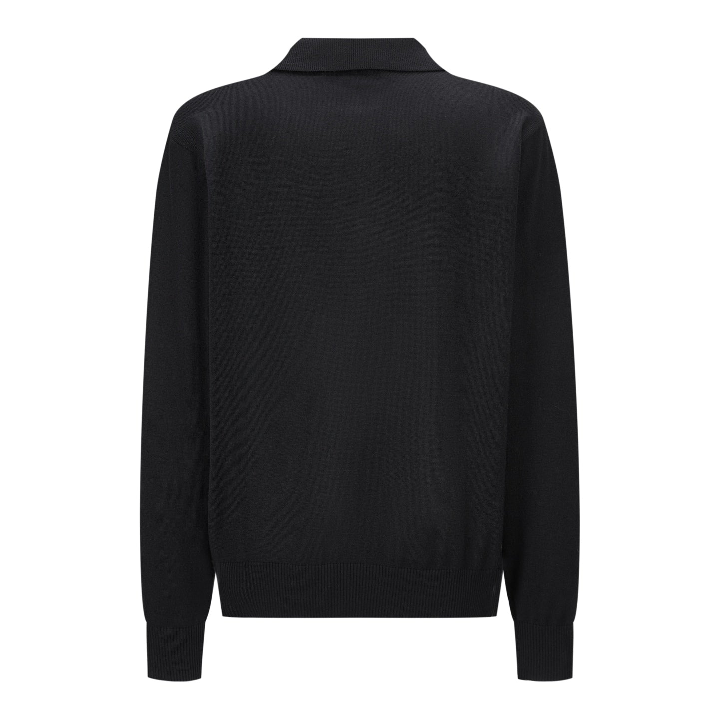 Fendi Knitted Long Sleeve Polo Shirt with Micro FF Detail