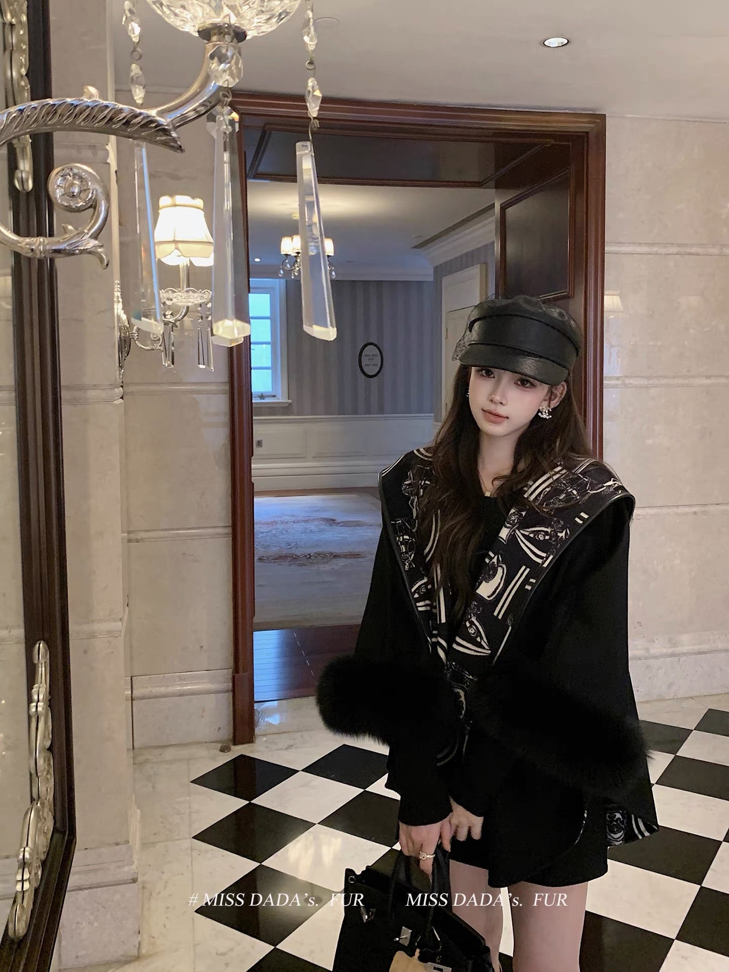 Hermès Old Money Detachable Faux Fur Sleeve Coat