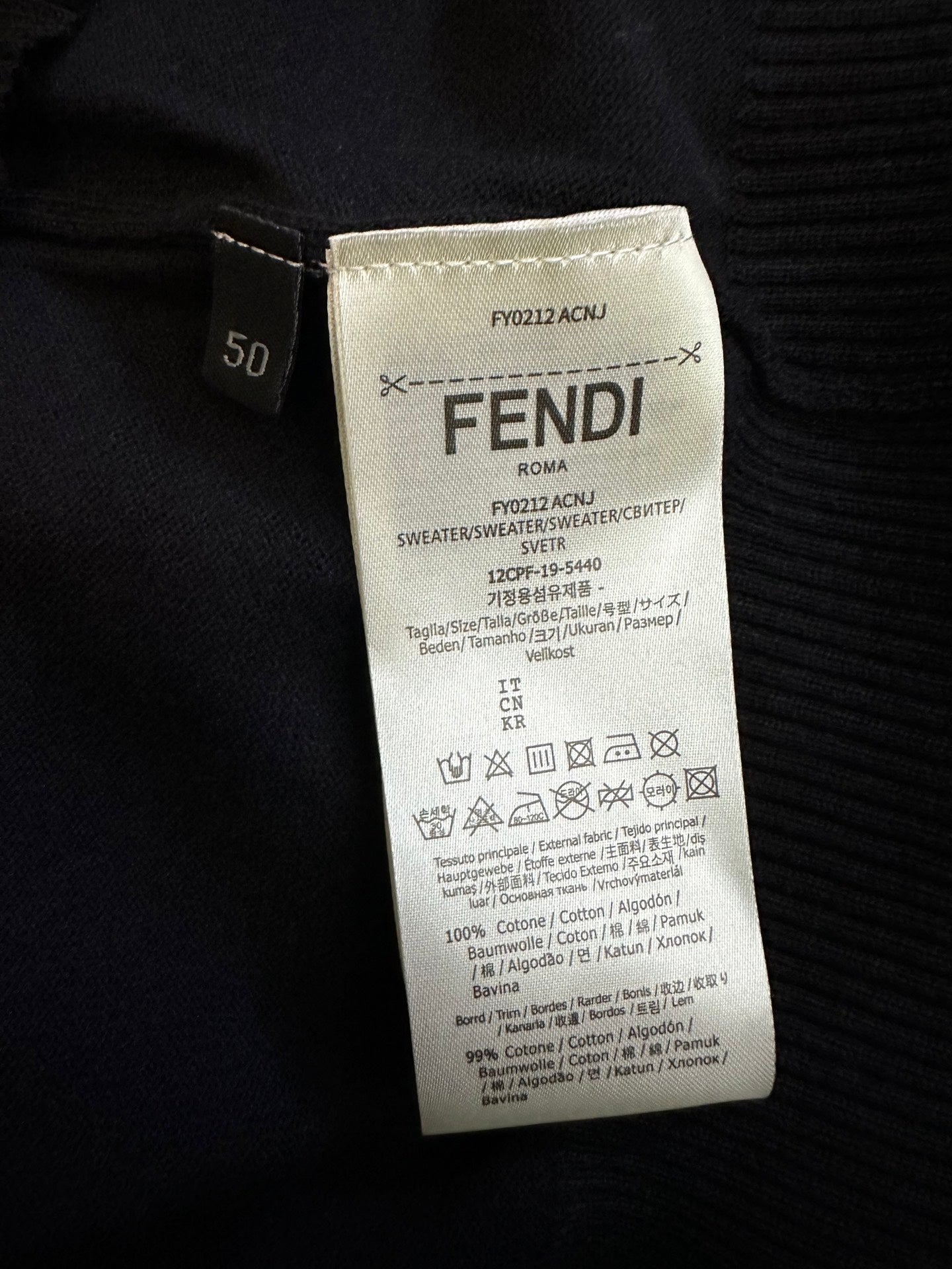 Fendi Double F Logo Knitted Polo Shirt