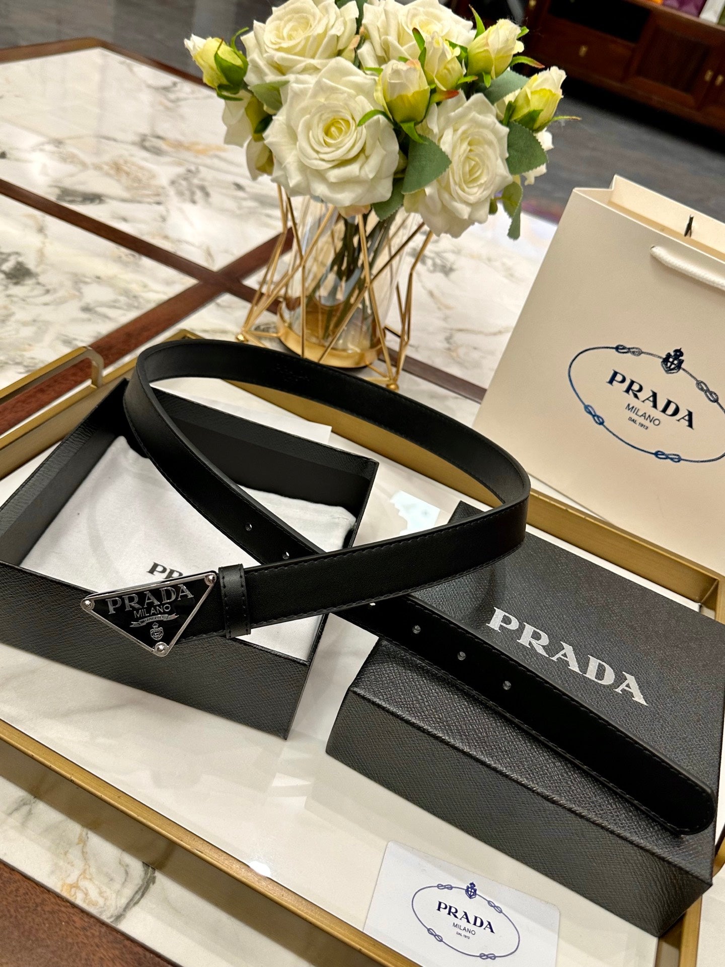 Prada Classic Fashion Belt – 3.0cm
