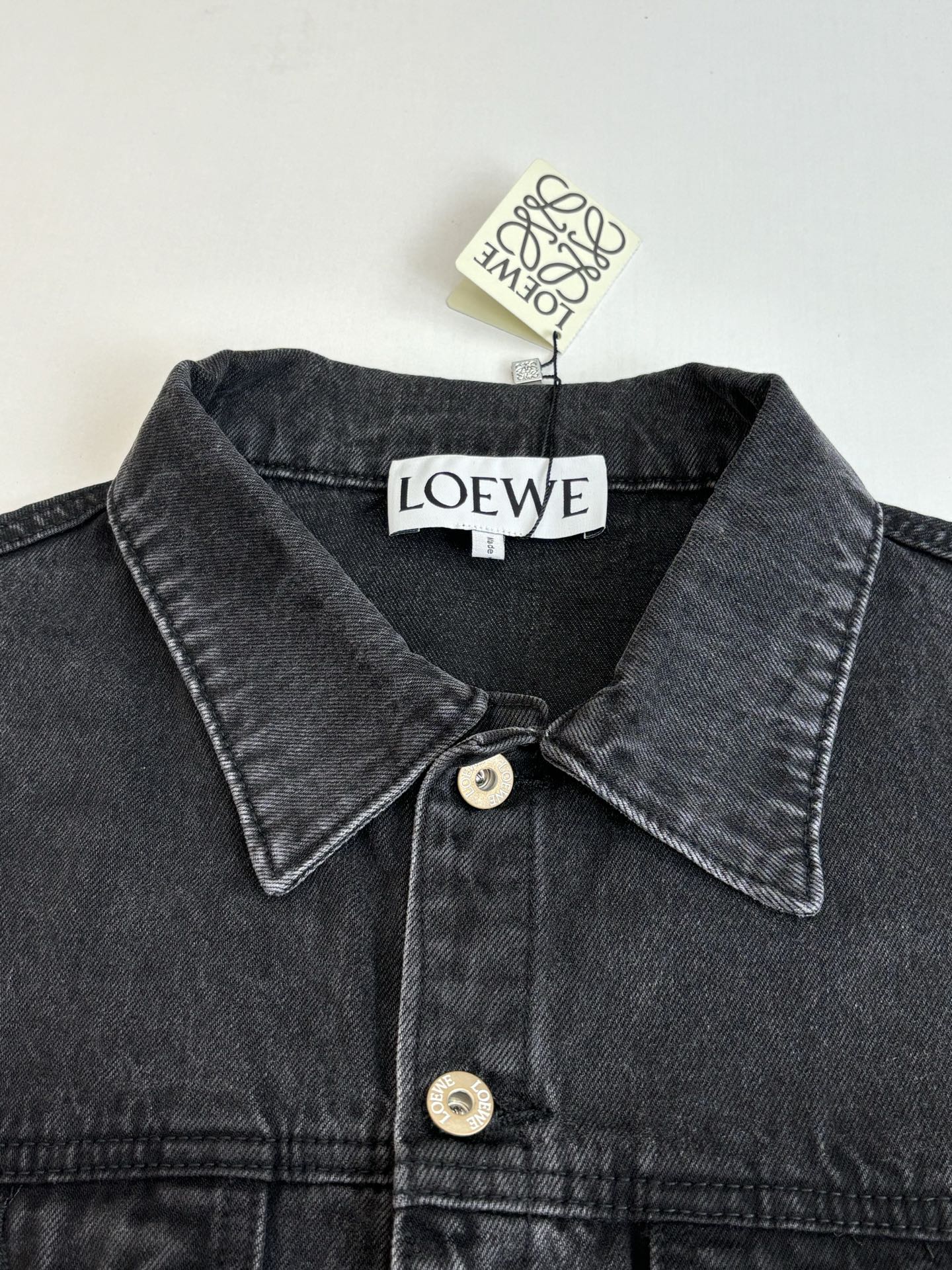 Loewe Embroidered Washed Distressed Denim Jacket