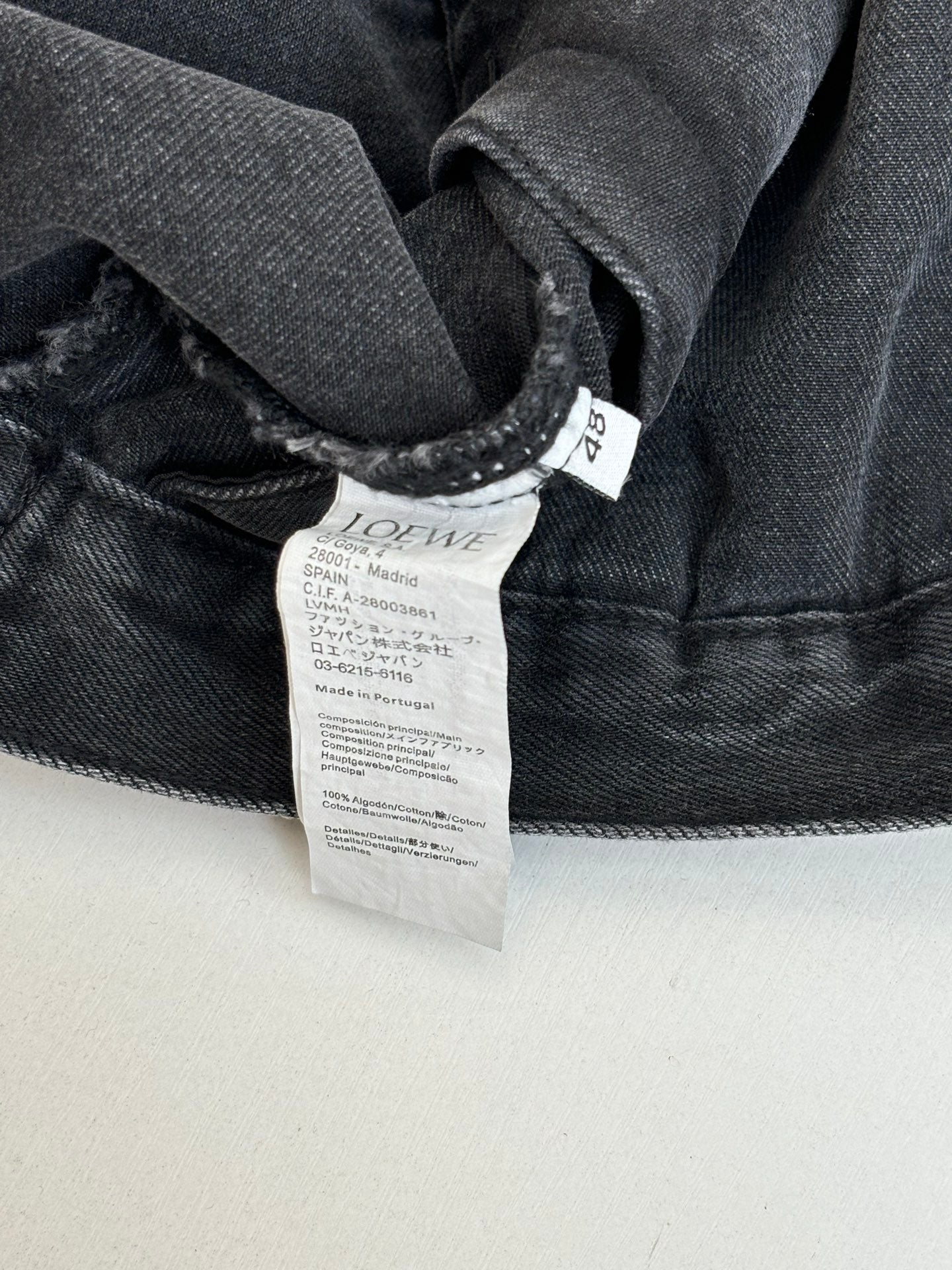 Loewe Embroidered Washed Distressed Denim Jacket