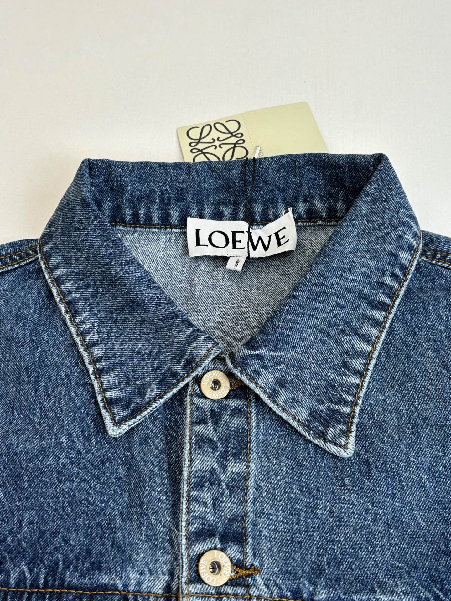 Loewe Embroidered Washed Distressed Denim Jacket