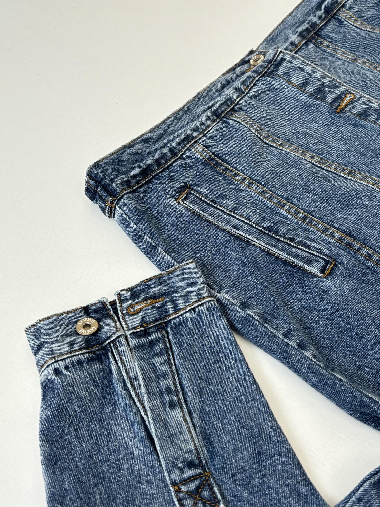 Loewe Embroidered Washed Distressed Denim Jacket