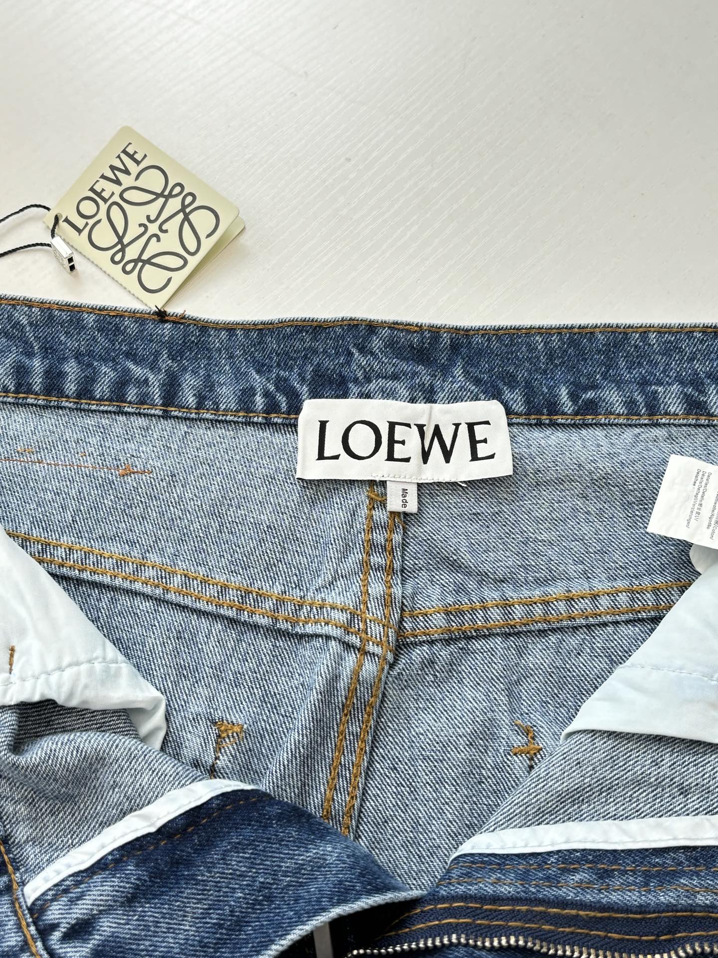 Loewe Anagram Embroidered Washed Distressed Jeans