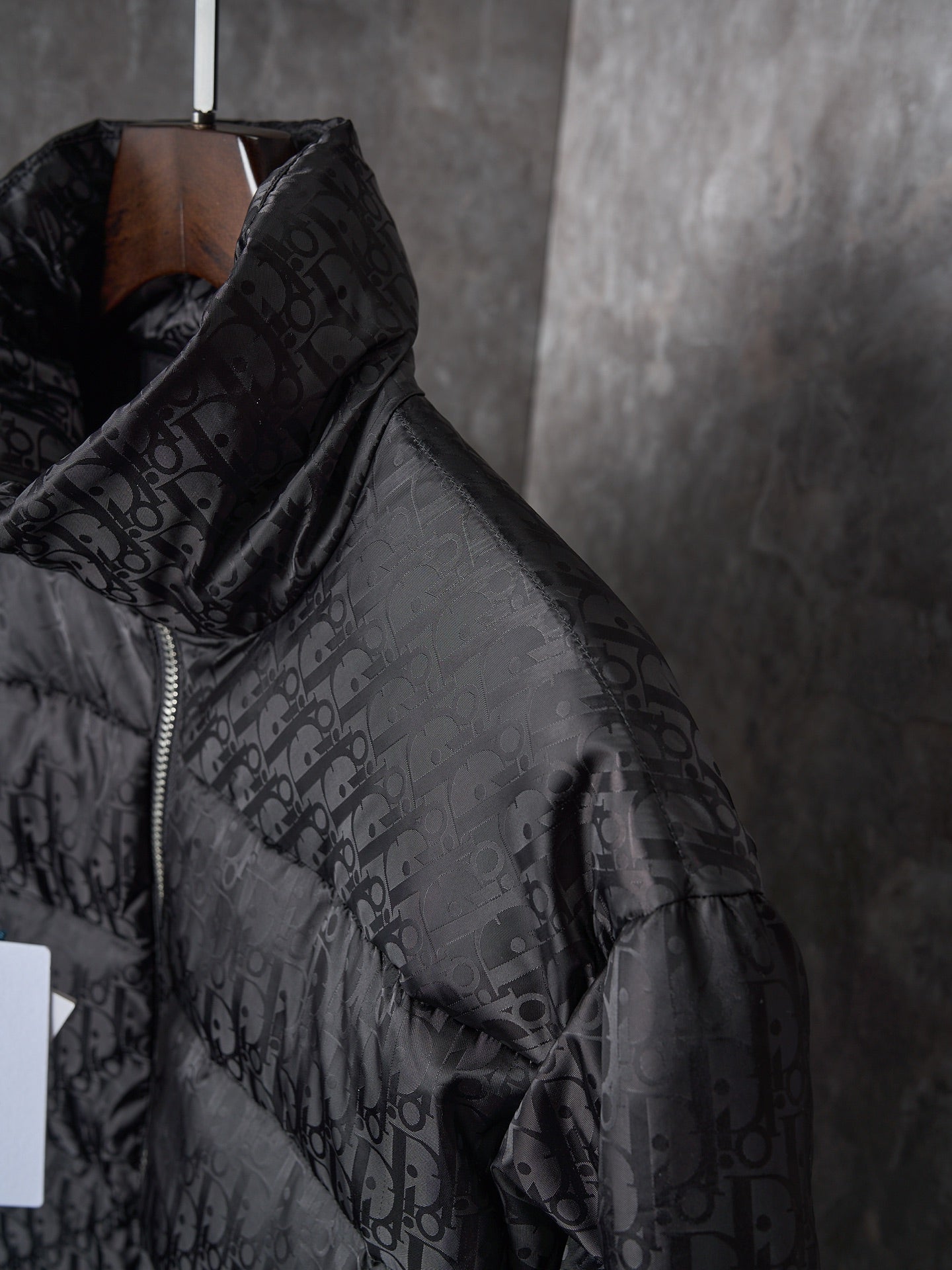 Dior Full Print Jacquard Stand Collar Puffer Jacket