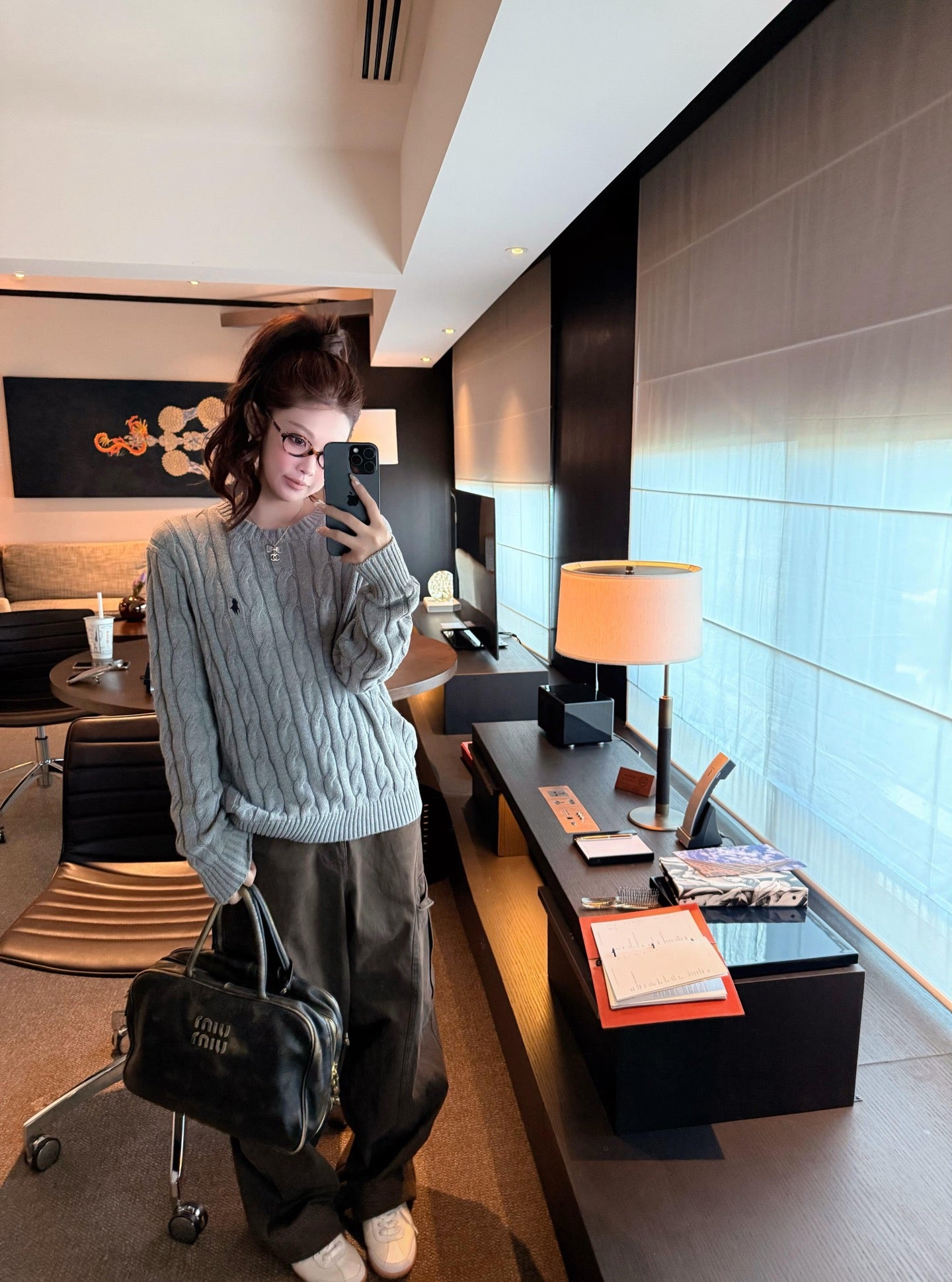 Ralph Lauren Cable Knit Polo Sweater