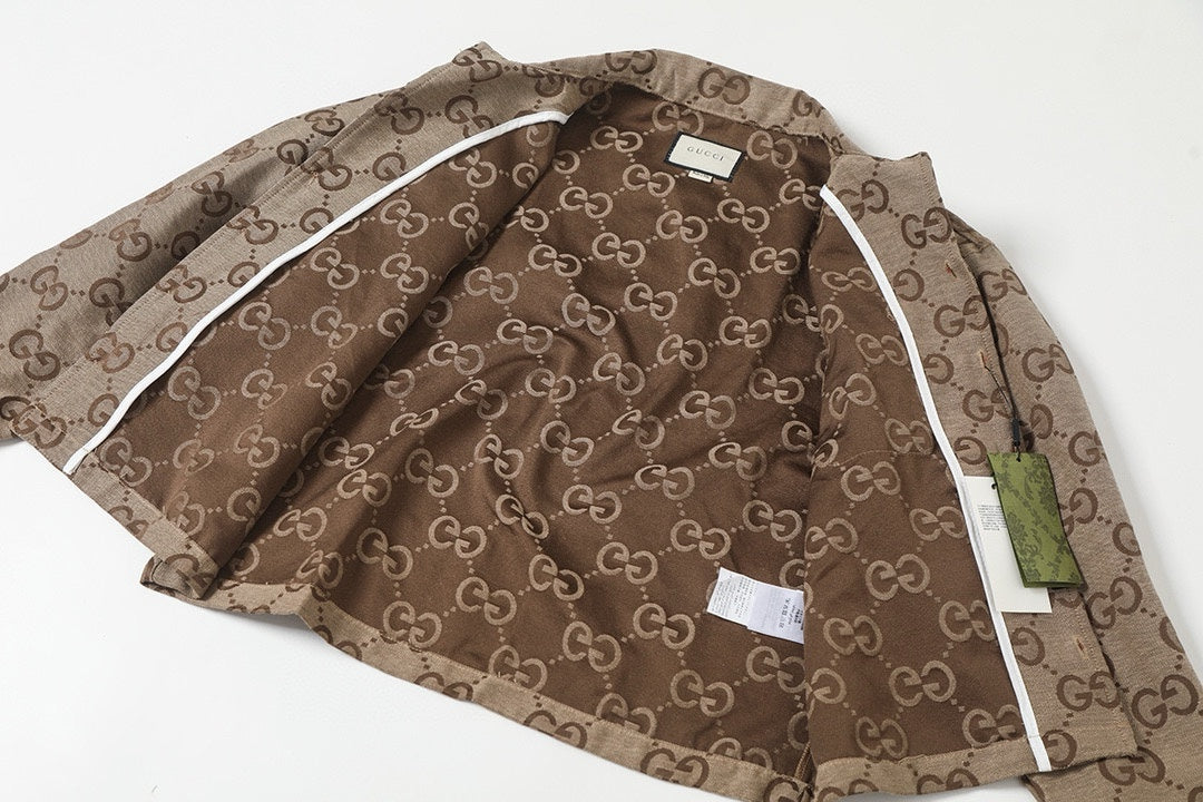 Gucci Double G Jacquard Collared Long Sleeve Shirt Jacket – 25SS