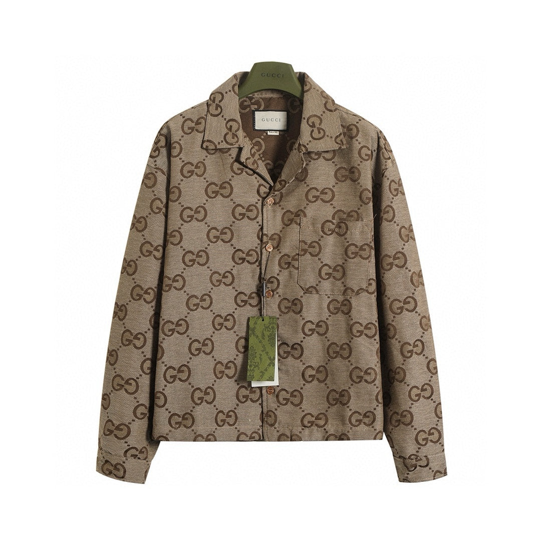 Gucci Double G Jacquard Collared Long Sleeve Shirt Jacket – 25SS