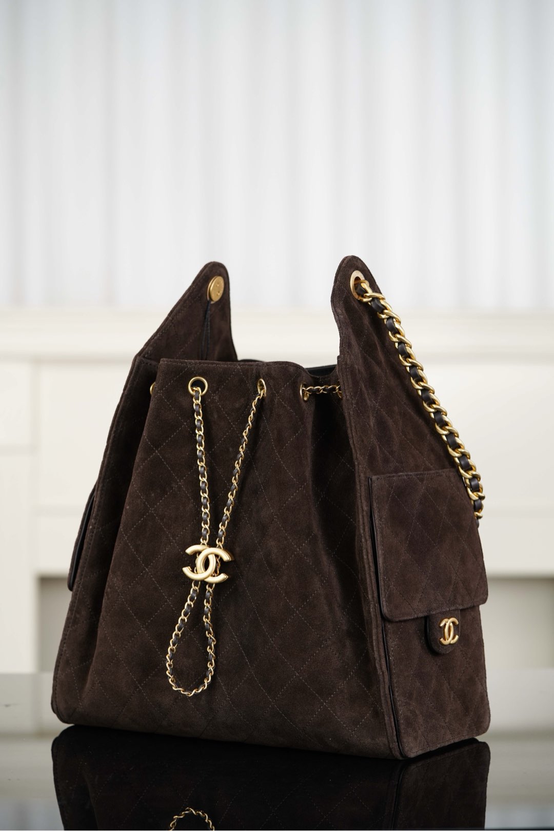Chanel 25K Suede Hobo Bucket Bag – 25K Collection