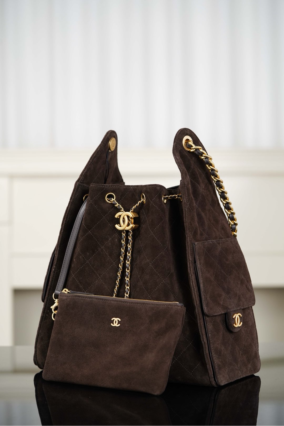 Chanel 25K Suede Hobo Bucket Bag – 25K Collection