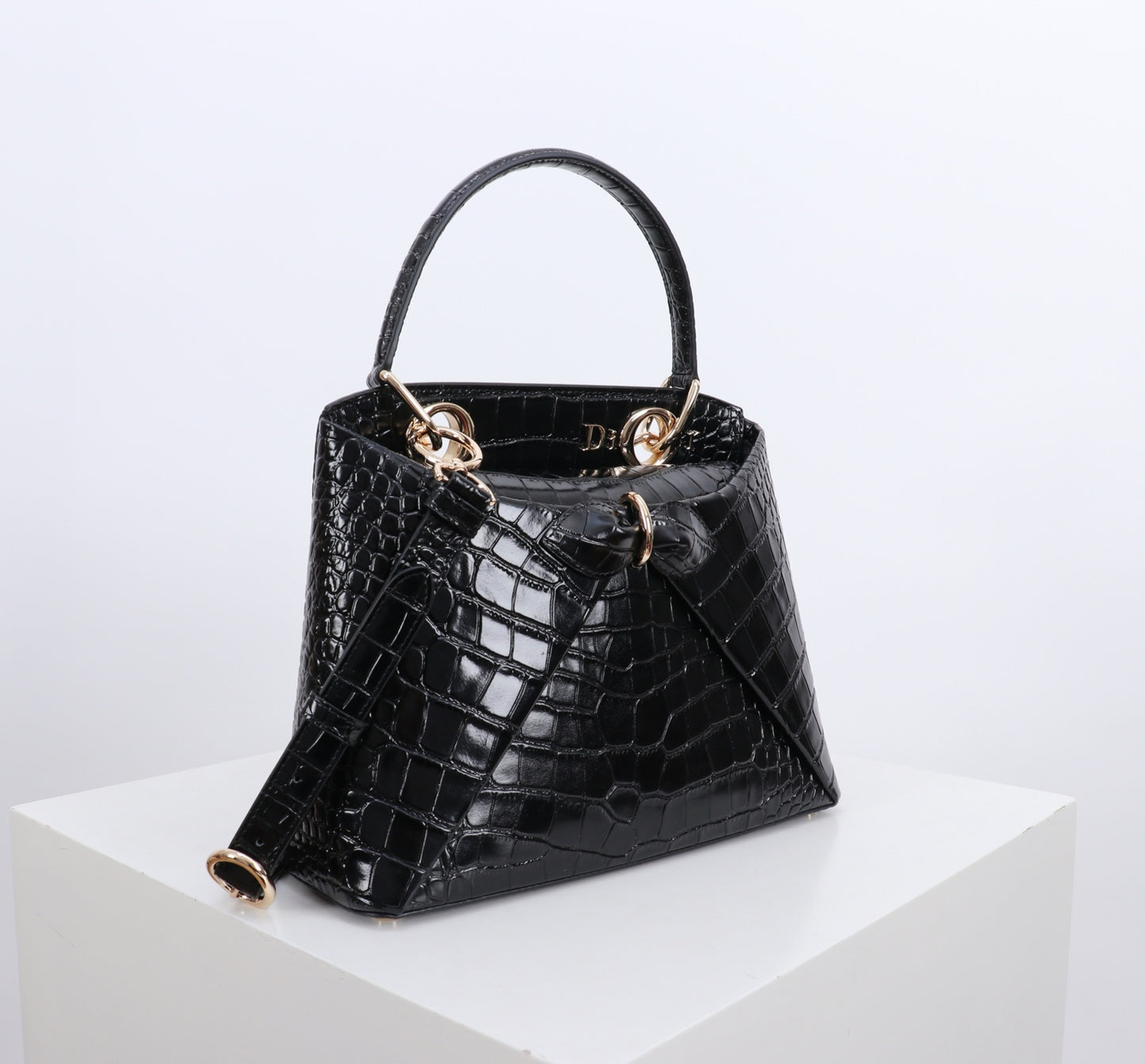 Dior Crocodile Embossed Bow Top Handle Bag – 2026SS