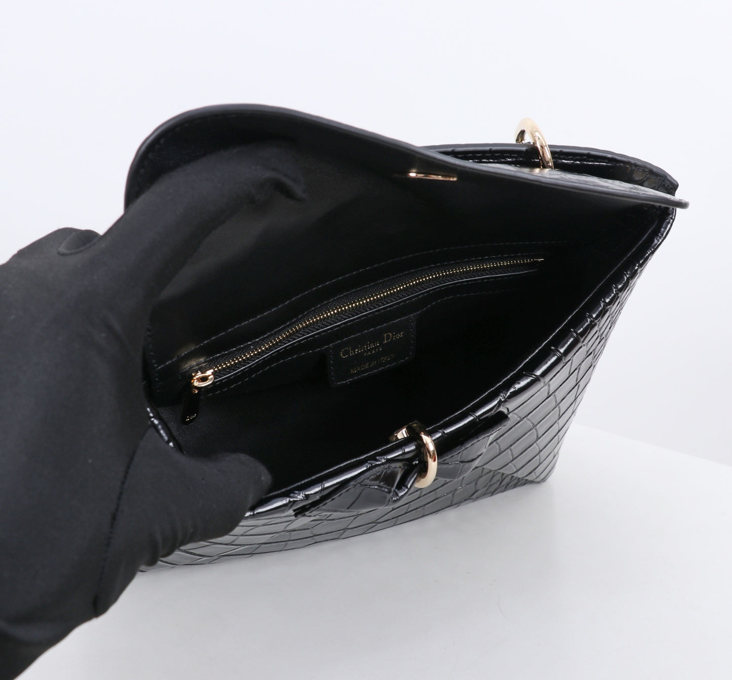 Dior Crocodile Embossed Bow Top Handle Bag – 2026SS