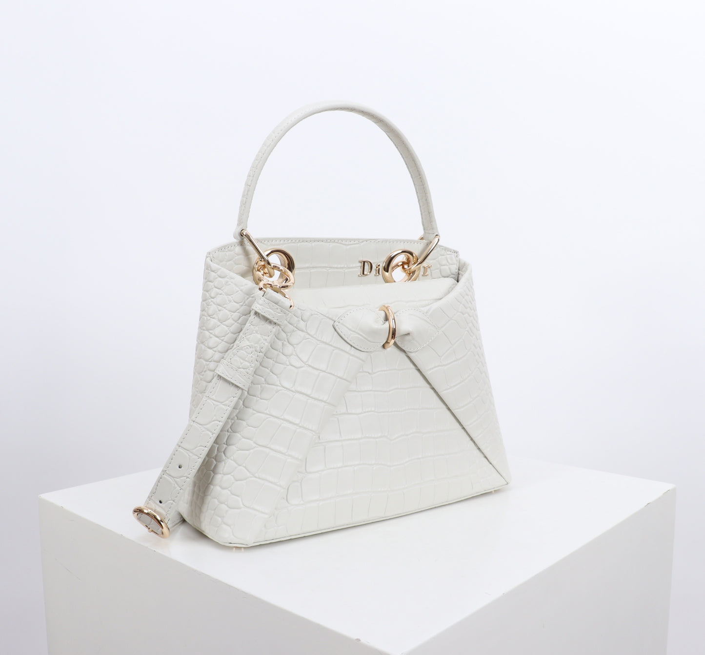 Dior Crocodile Embossed Bow Satchel Bag – 2026SS