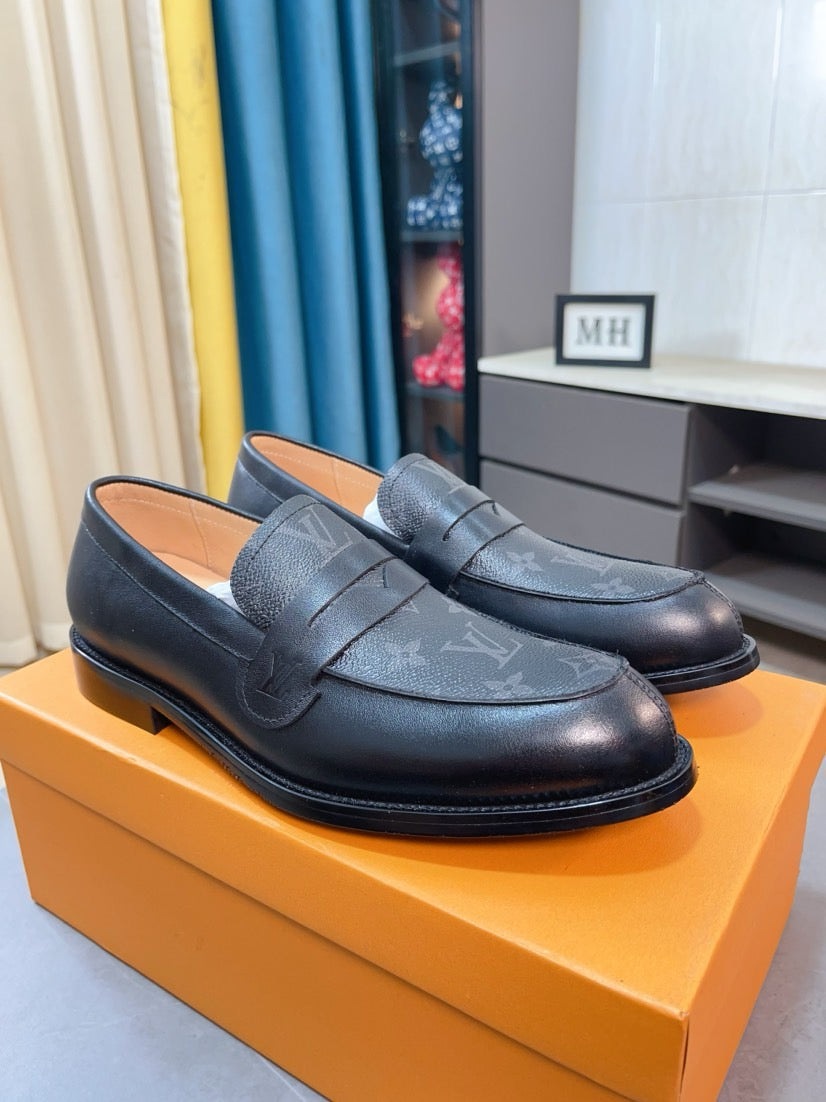 Louis Vuitton Embossed Leather Loafers