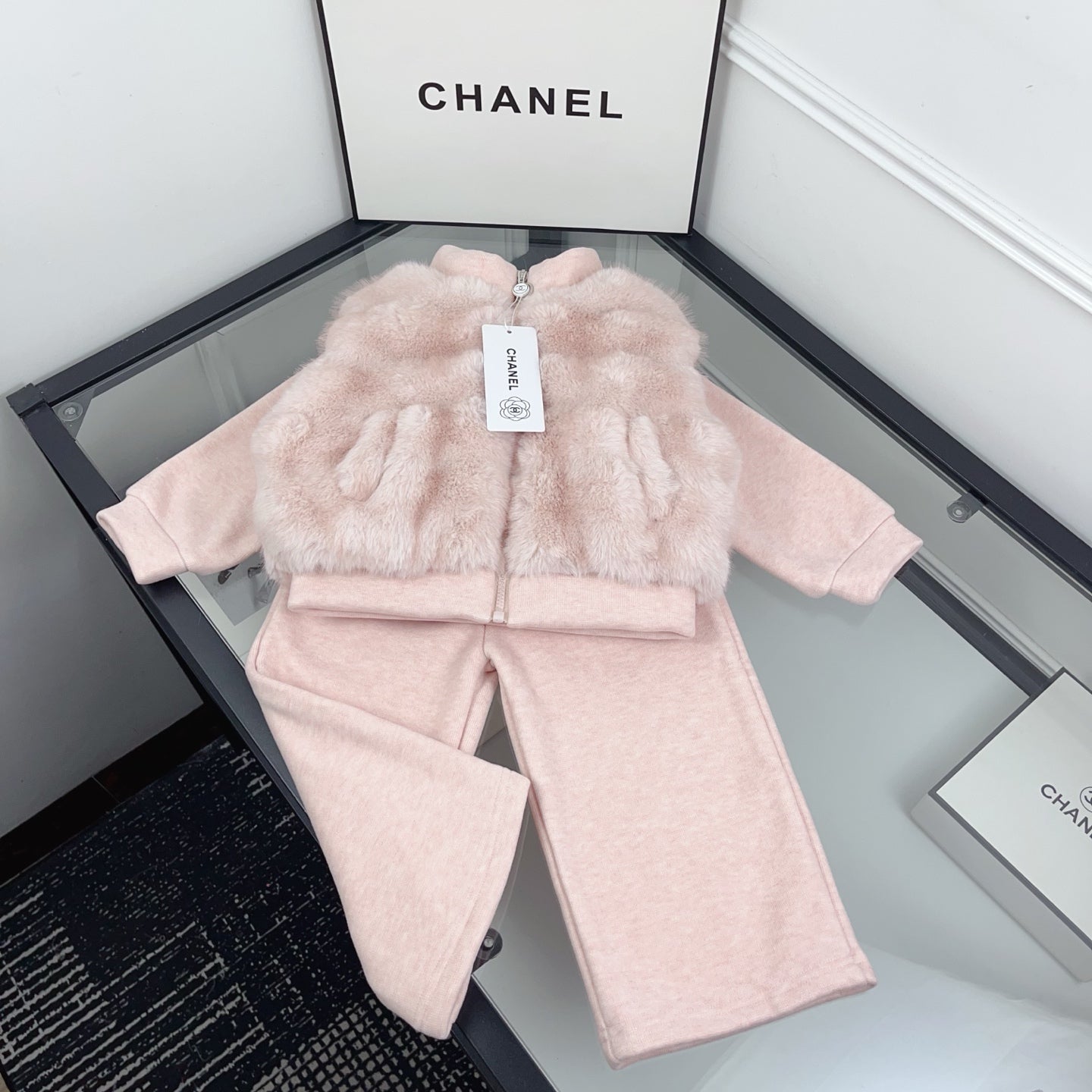 Chanel Kids' Fur Coat Two-Piece Set – Autumn/Winter Collection