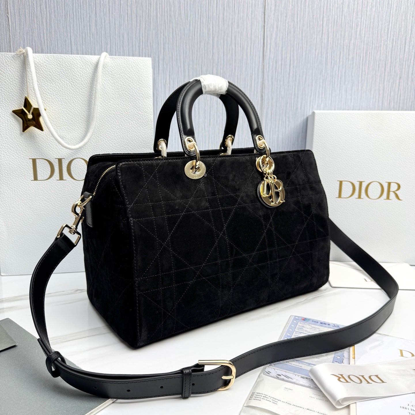 Dior Lady Dior Large Deerskin Tote Bag
