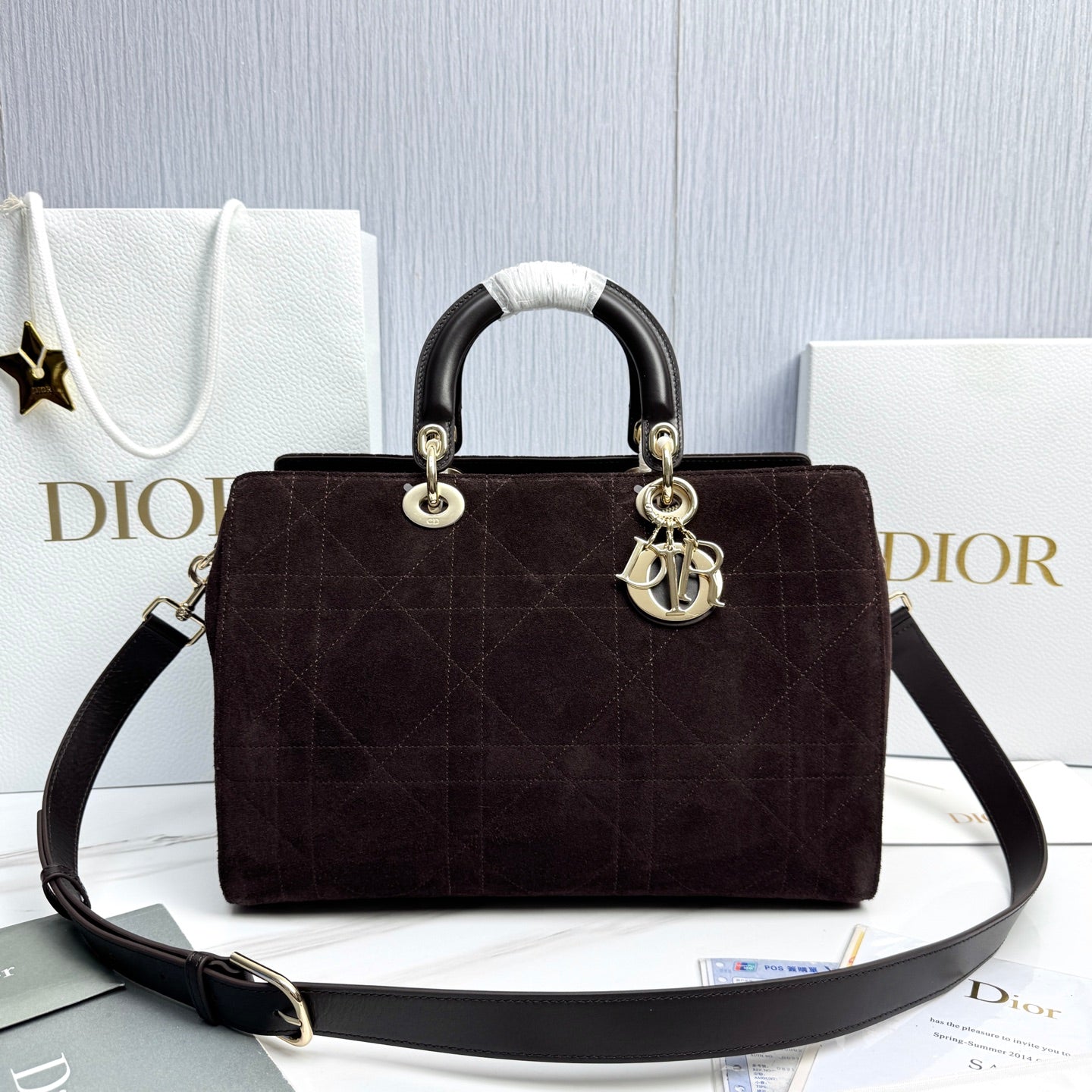 Dior Lady Dior Large Deerskin Tote Bag
