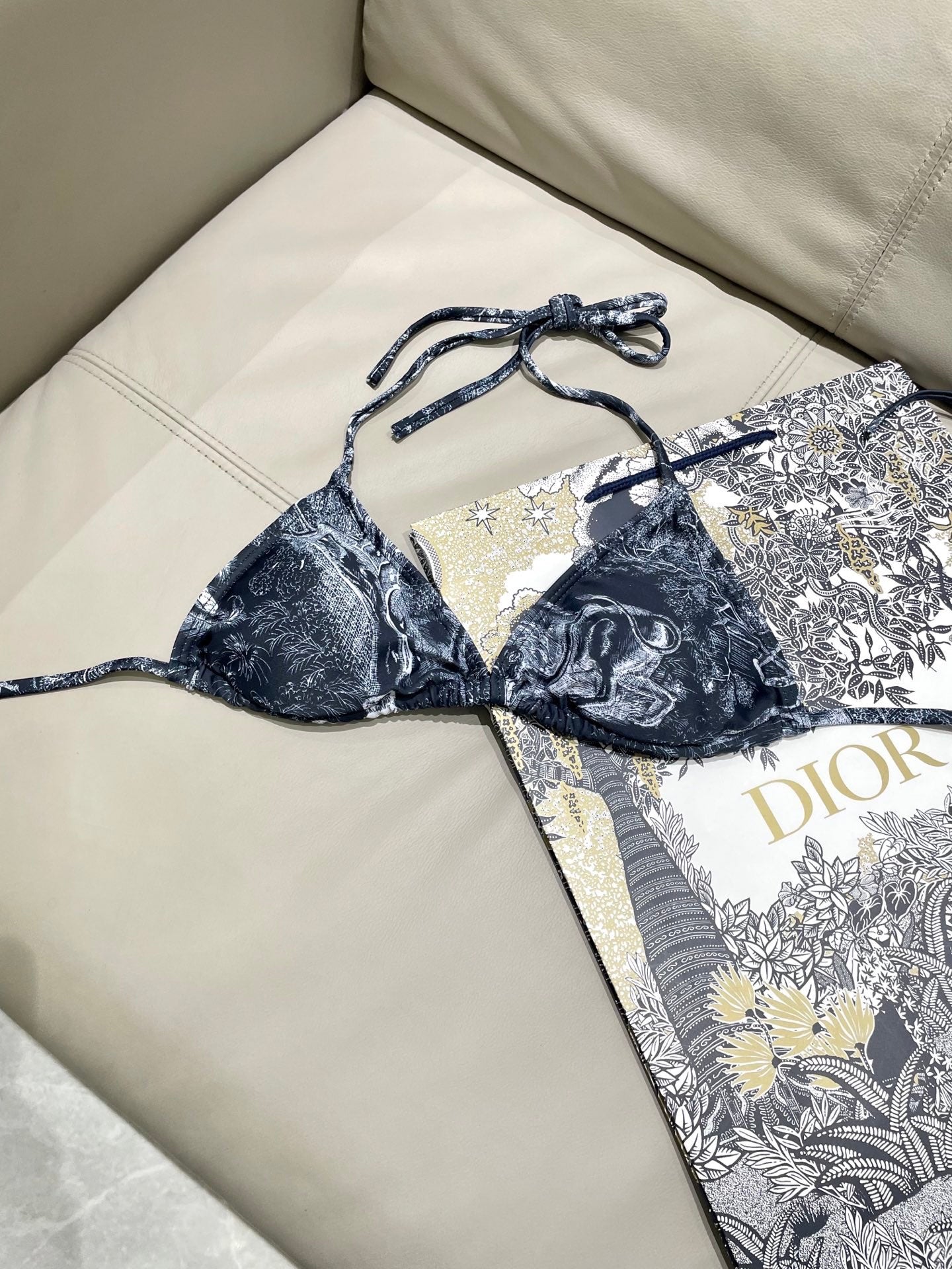 Dior New Collection Animal Print Three-Piece Swimwear Set