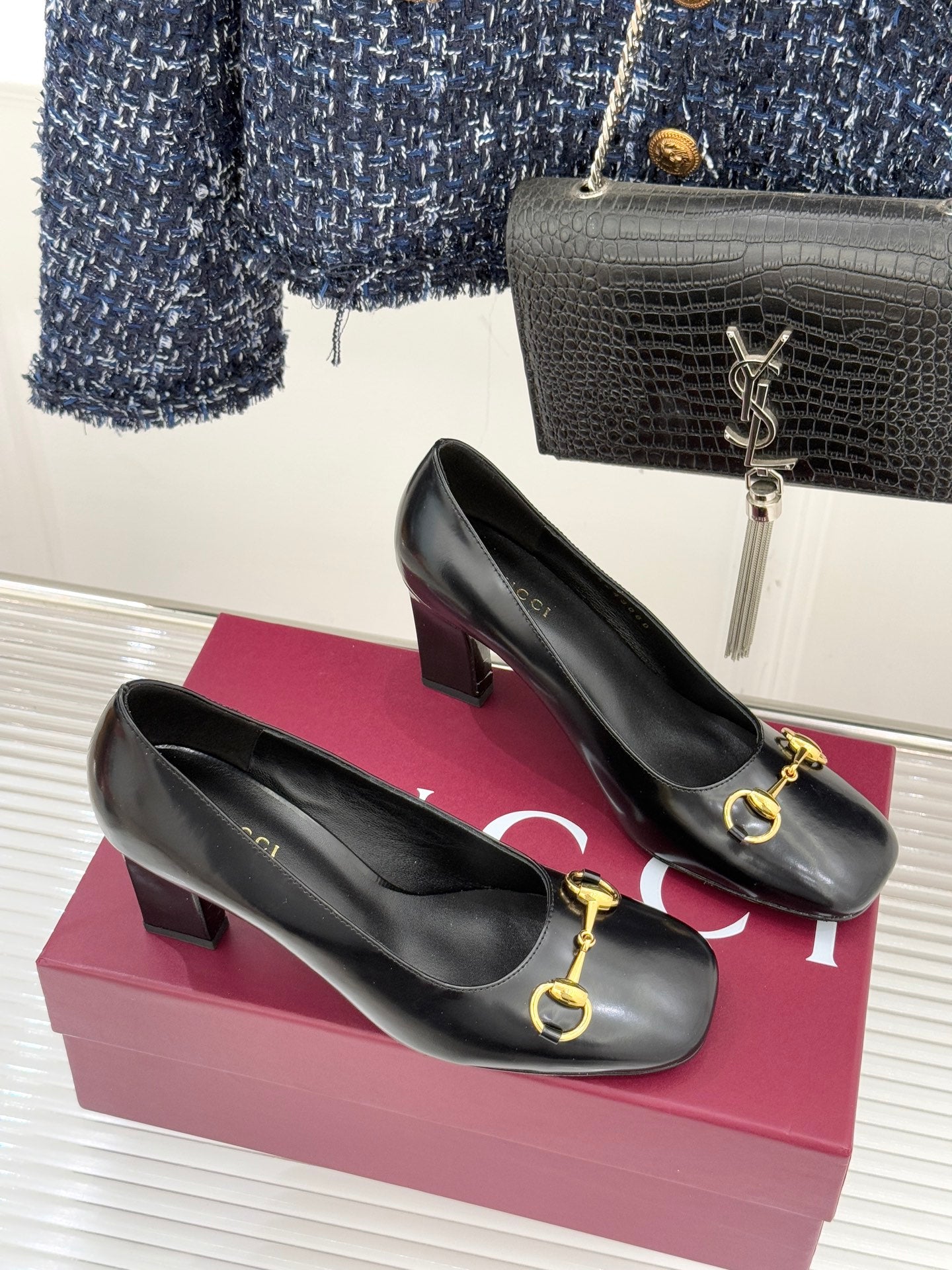 Gucci Horsebit Block Heel Pumps – 2025 Collection