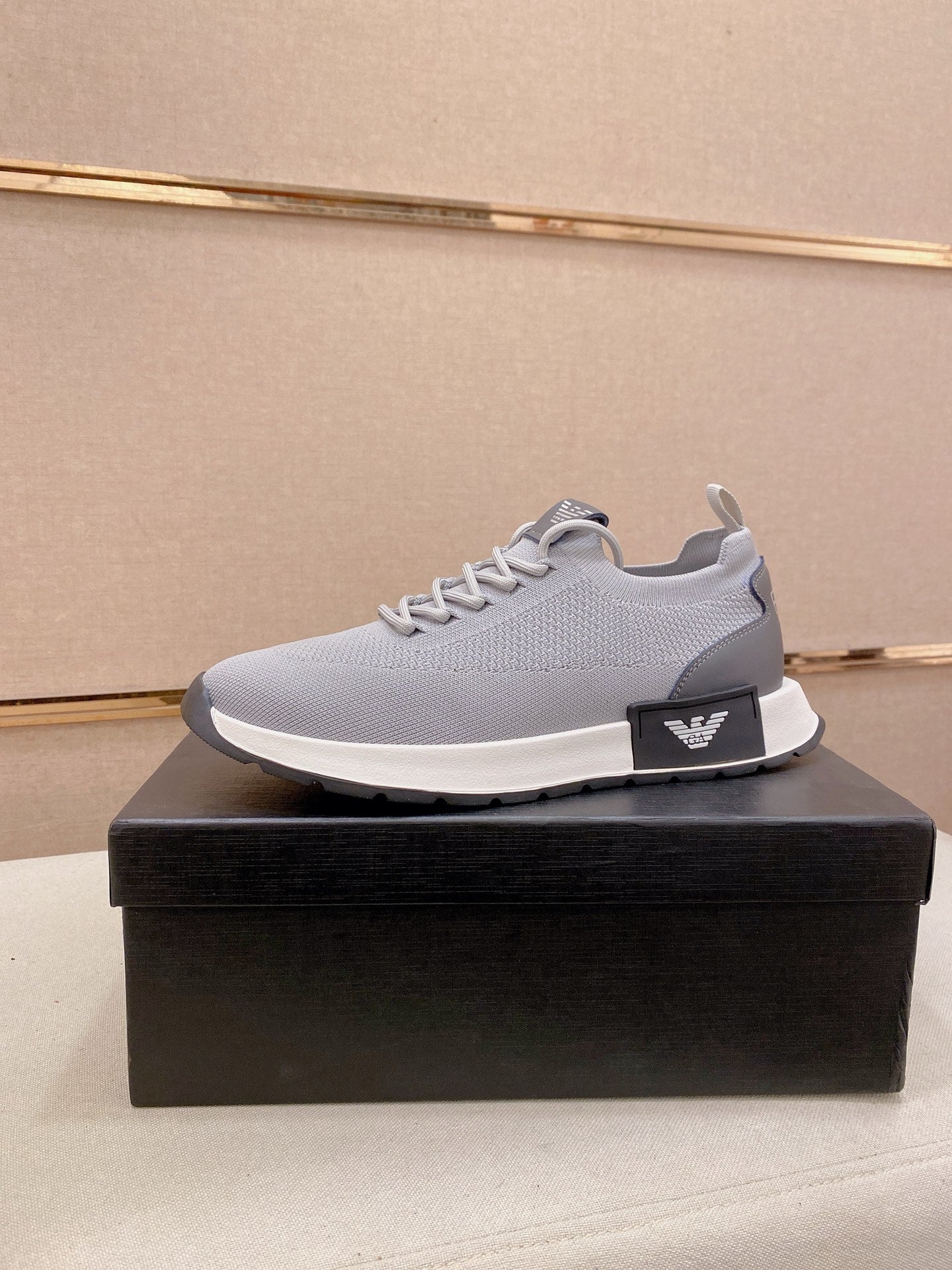 Armani Official Synchronized Knit Sneakers