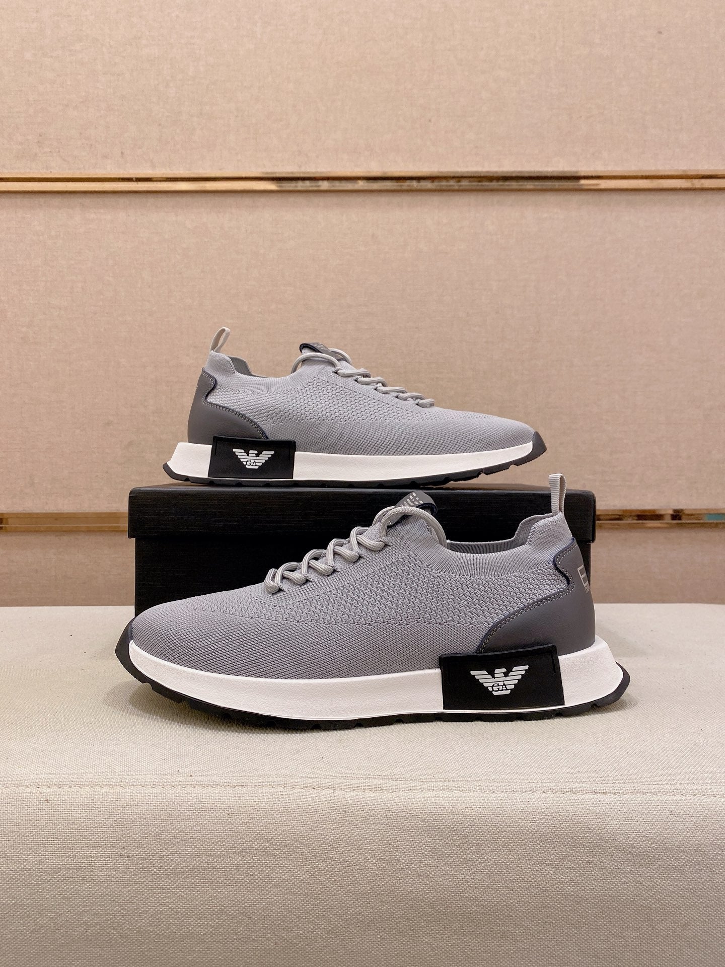 Armani Official Synchronized Knit Sneakers