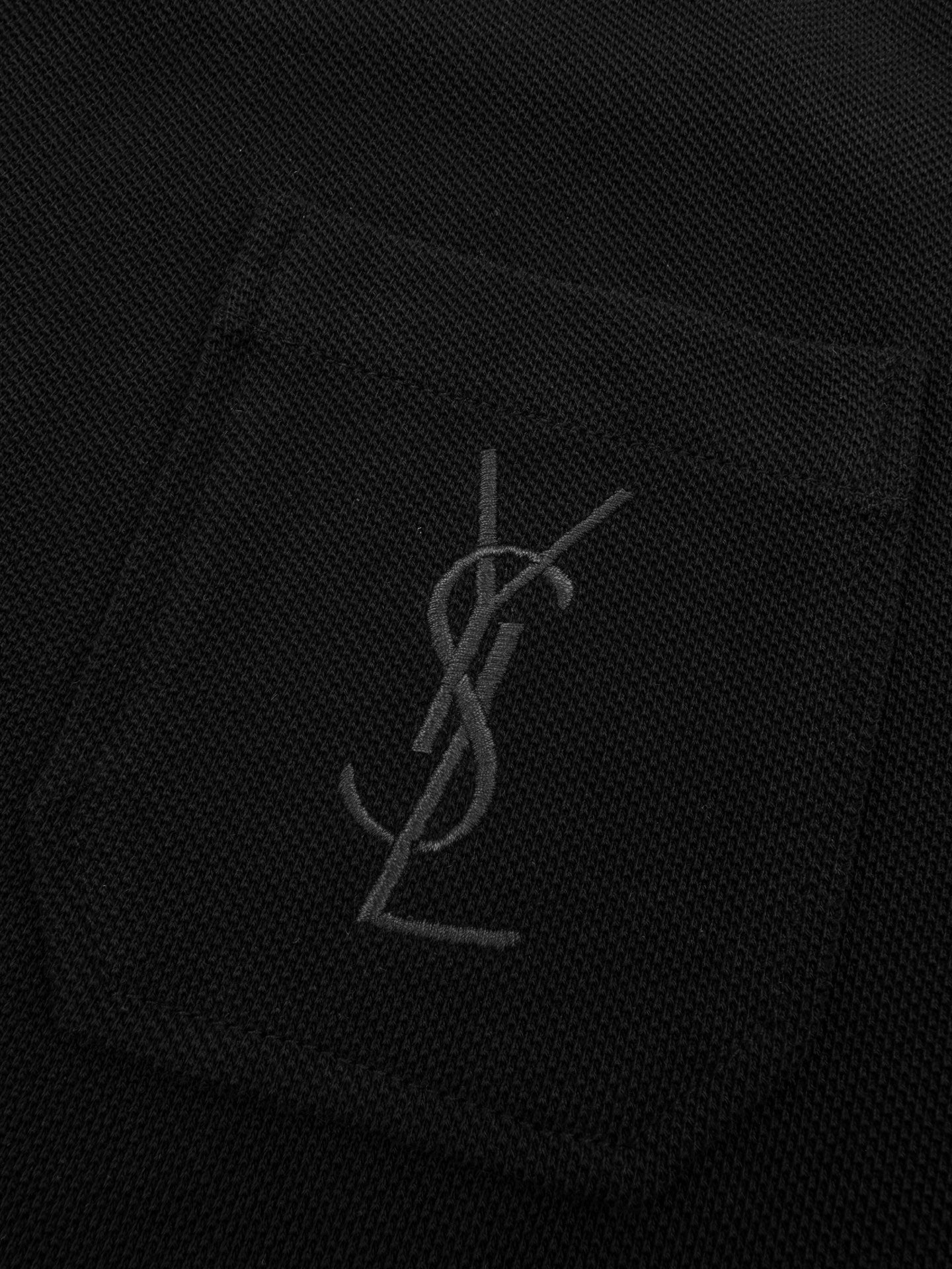 Saint Laurent Logo Embroidered Pique Polo Shirt