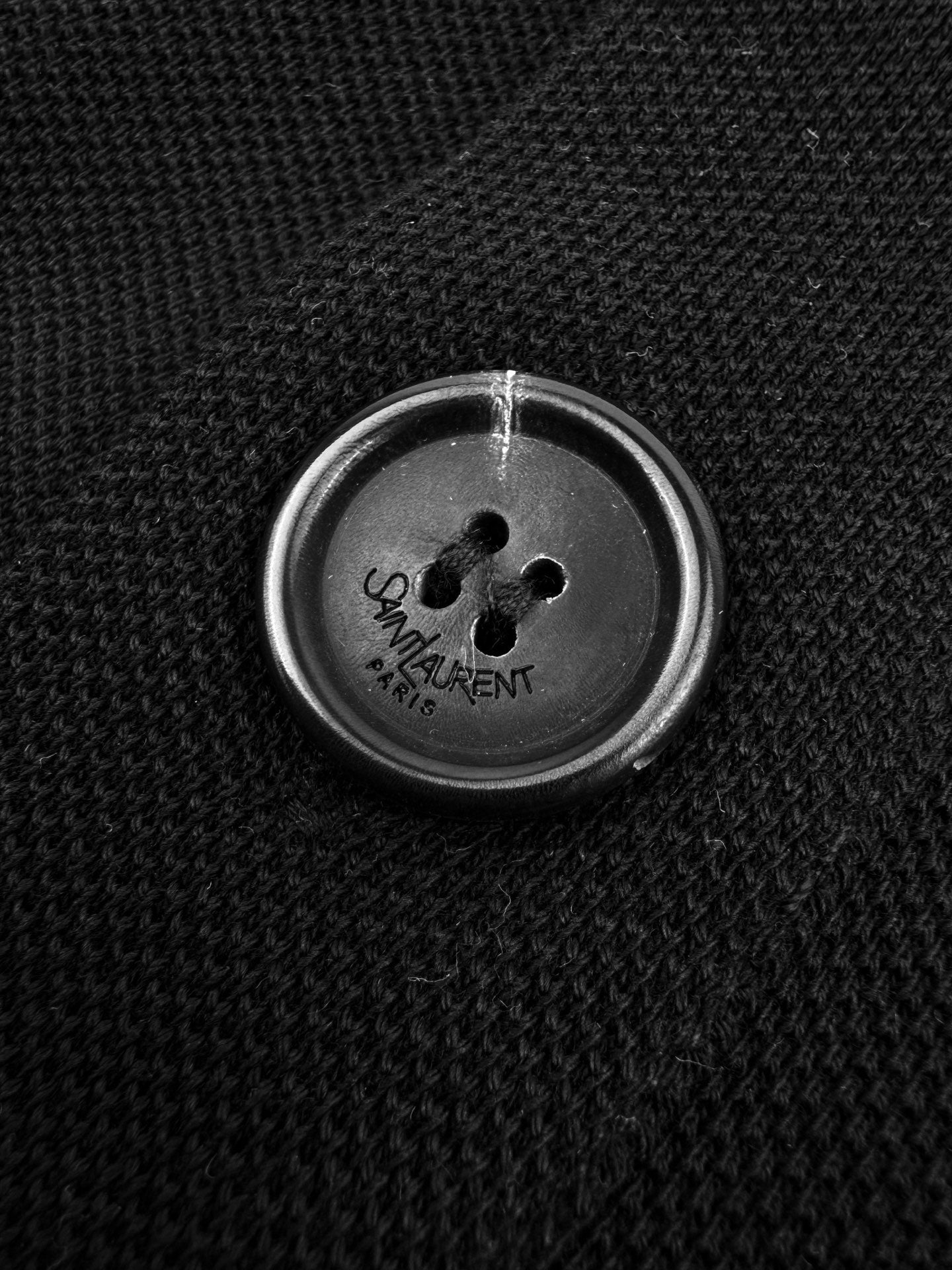 Saint Laurent Logo Embroidered Pique Polo Shirt