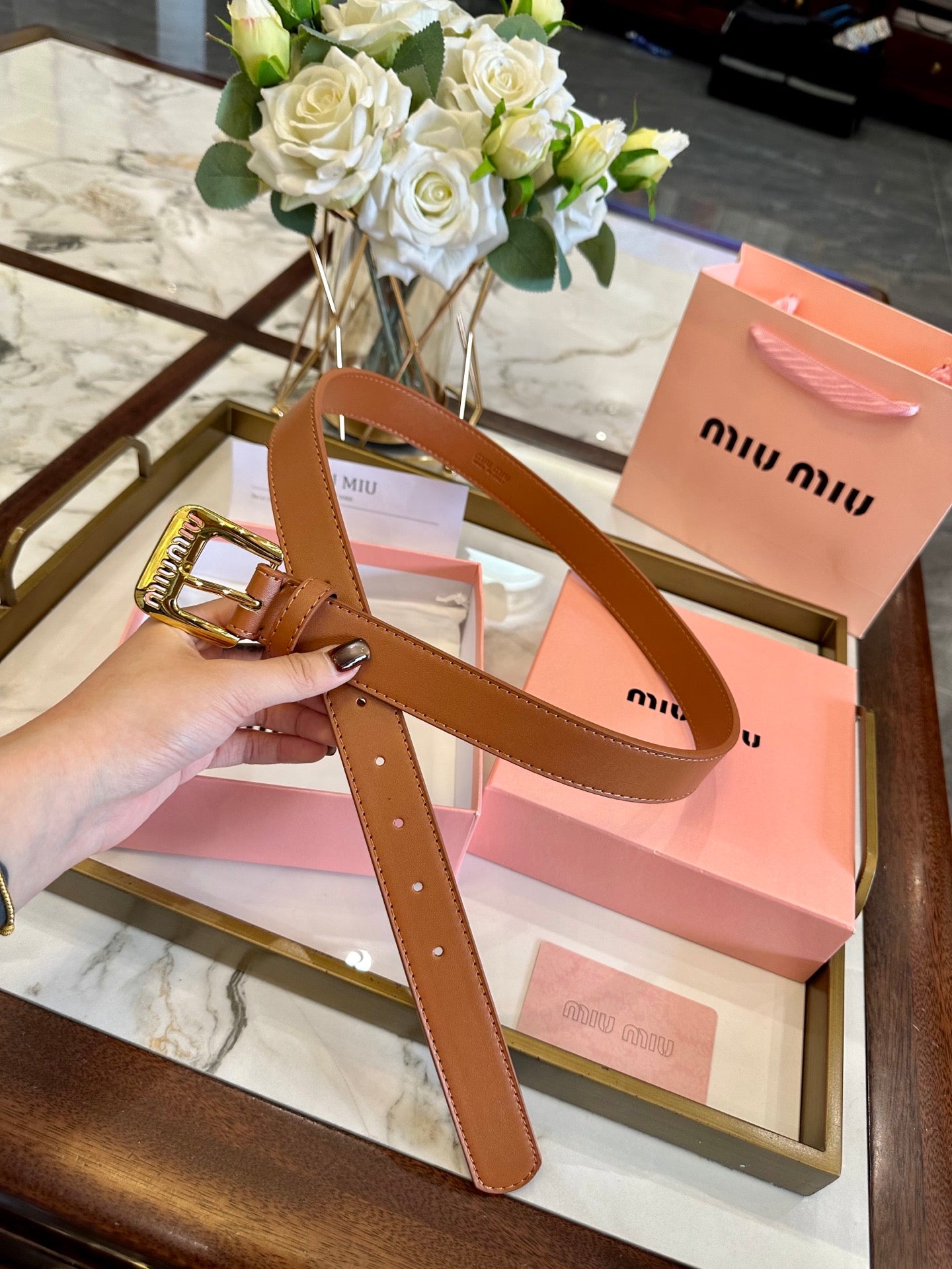 Miu Miu Classic Leather Belt – 3.0cm