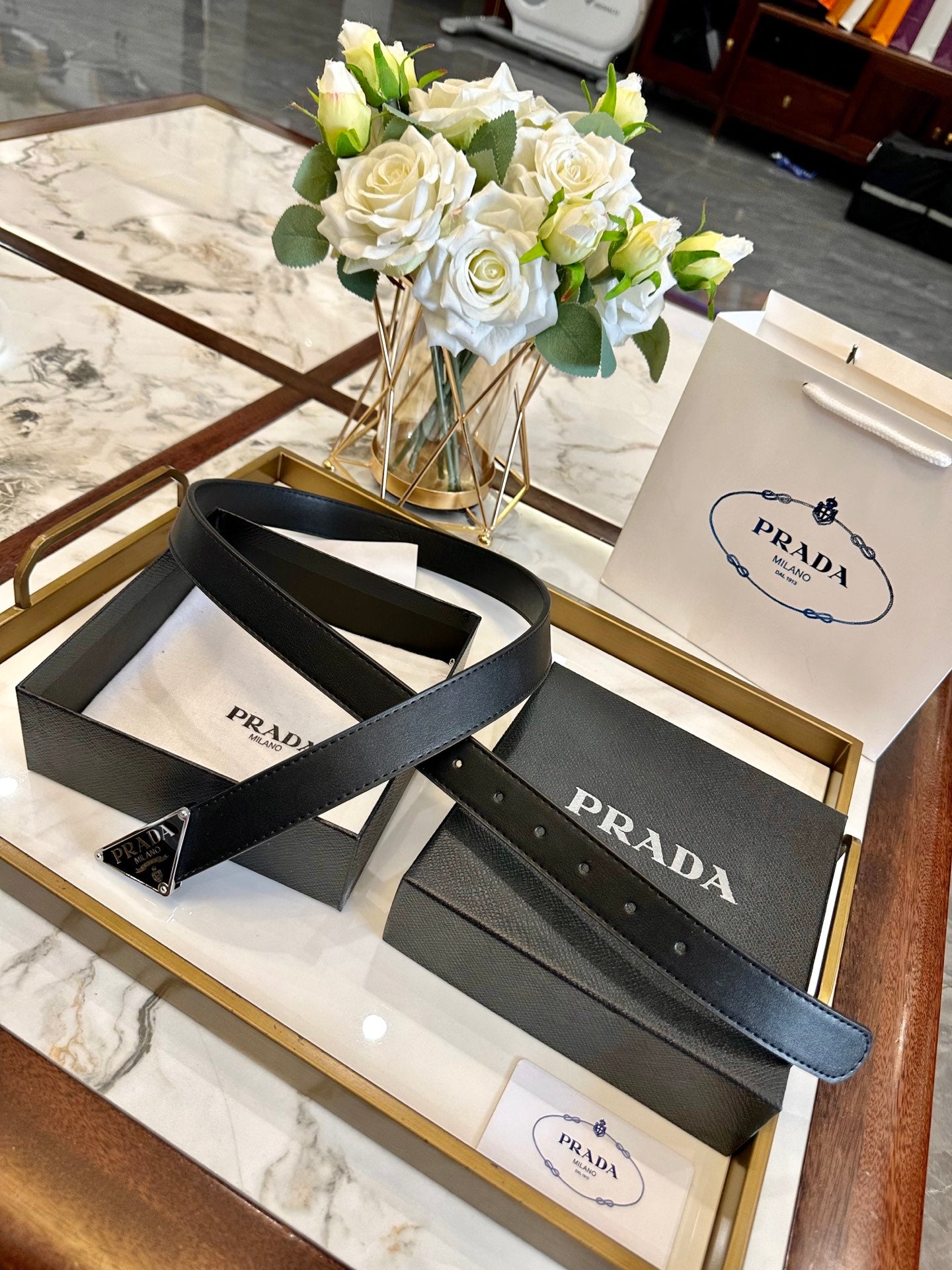 Prada Classic Fashion Belt – 3.0cm