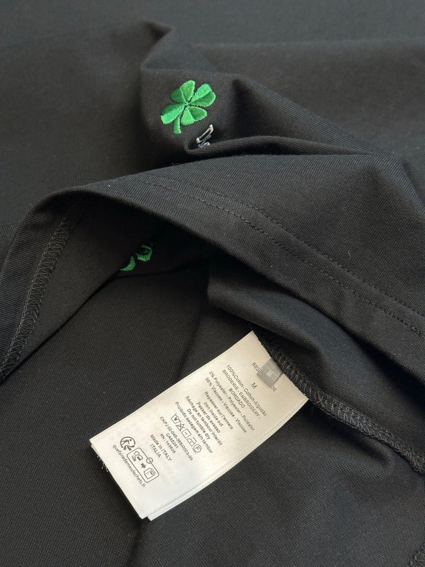 Dior Clover Embroidery Short-Sleeve T-Shirt