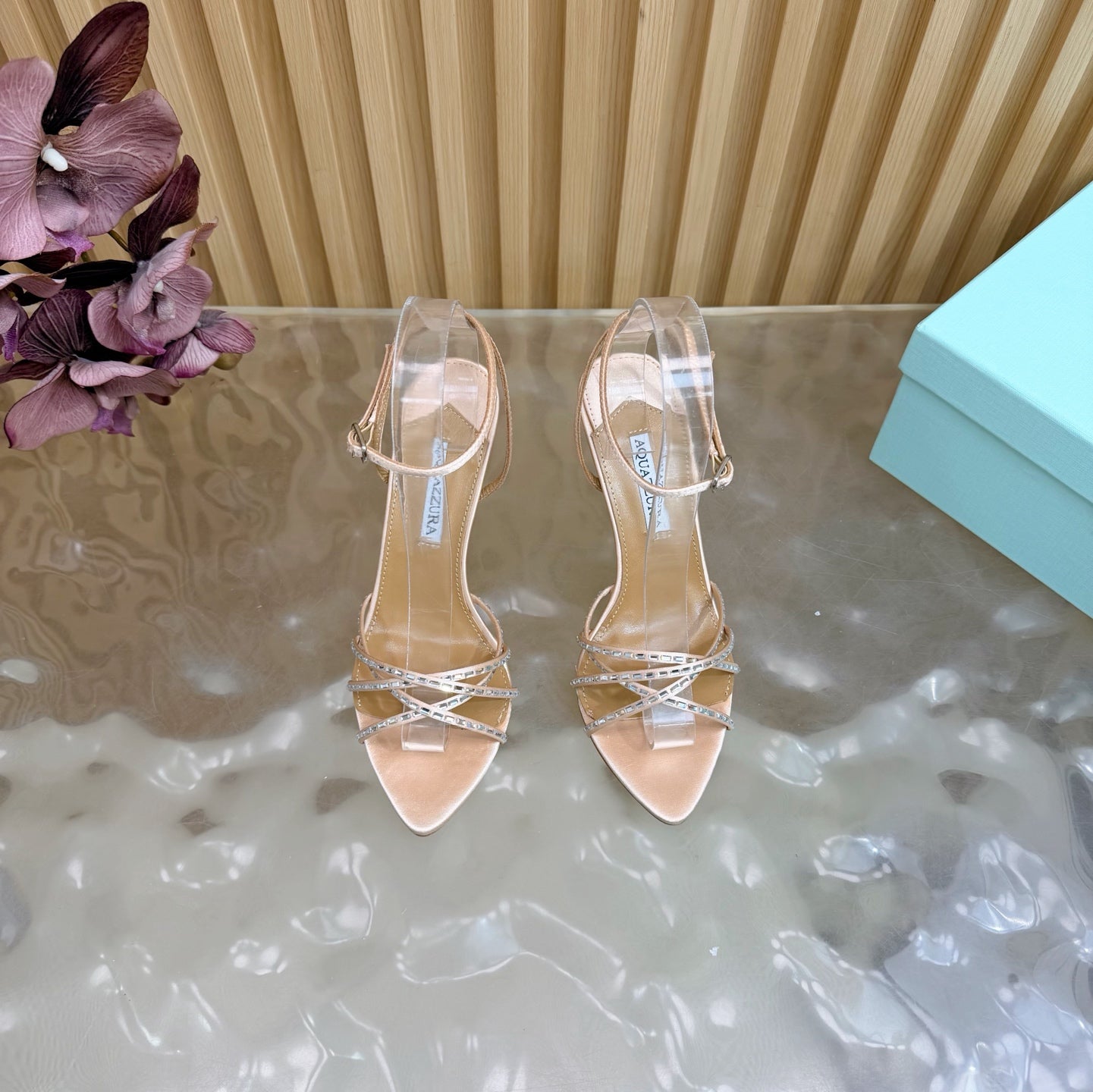 Aquazzura Rhinestone Strap Heeled Sandals – Spring/Summer Collection – 2026SS