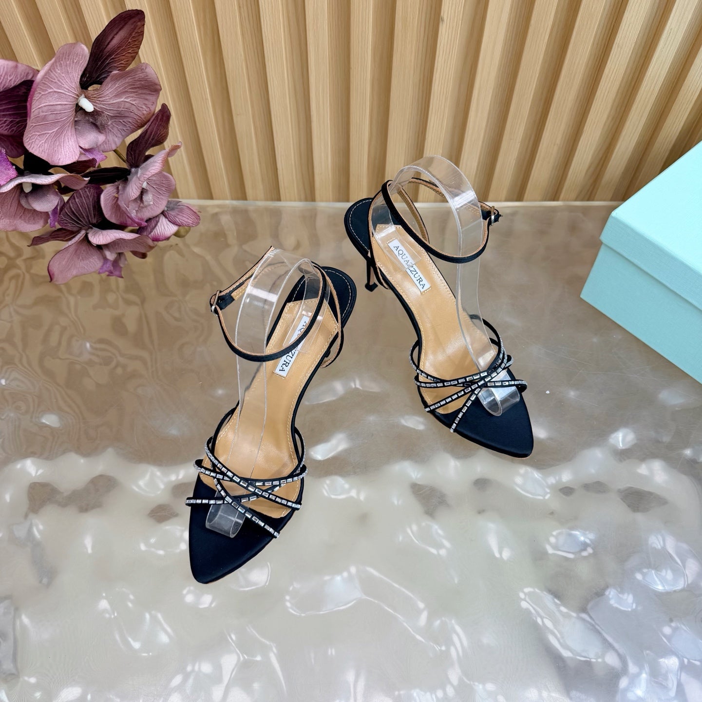 Aquazzura Rhinestone Strap Heeled Sandals – Spring/Summer Collection – 2026SS