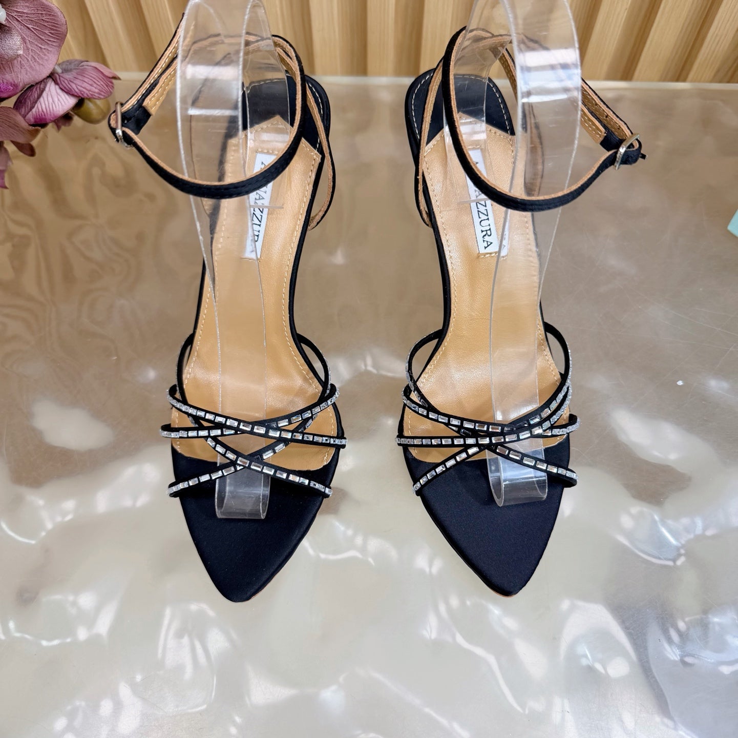 Aquazzura Rhinestone Strap Heeled Sandals – Spring/Summer Collection – 2026SS
