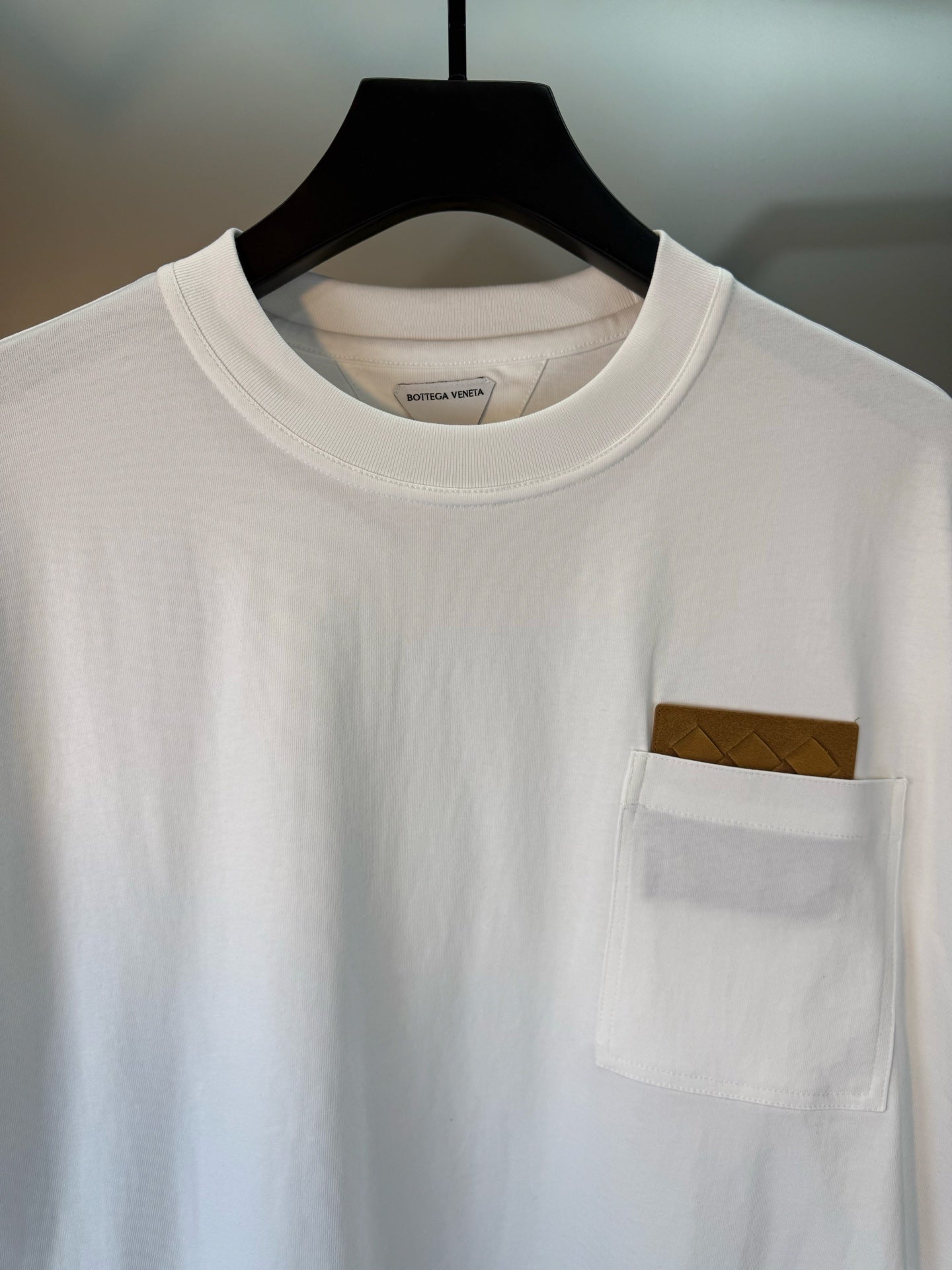 Bottega Veneta Woven Leather Pocket T-Shirt – Summer Collection – SS26