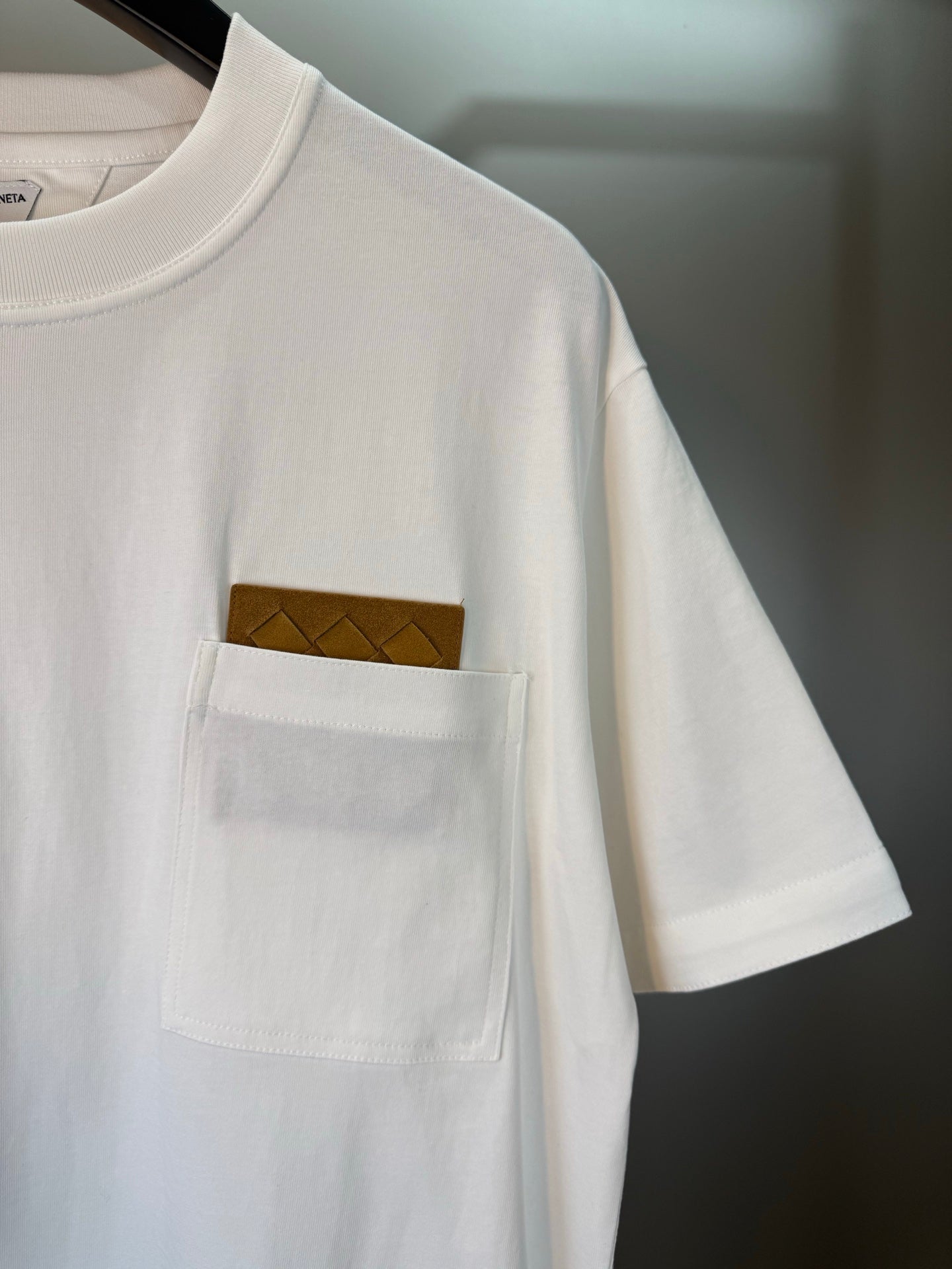 Bottega Veneta Woven Leather Pocket T-Shirt – Summer Collection – SS26