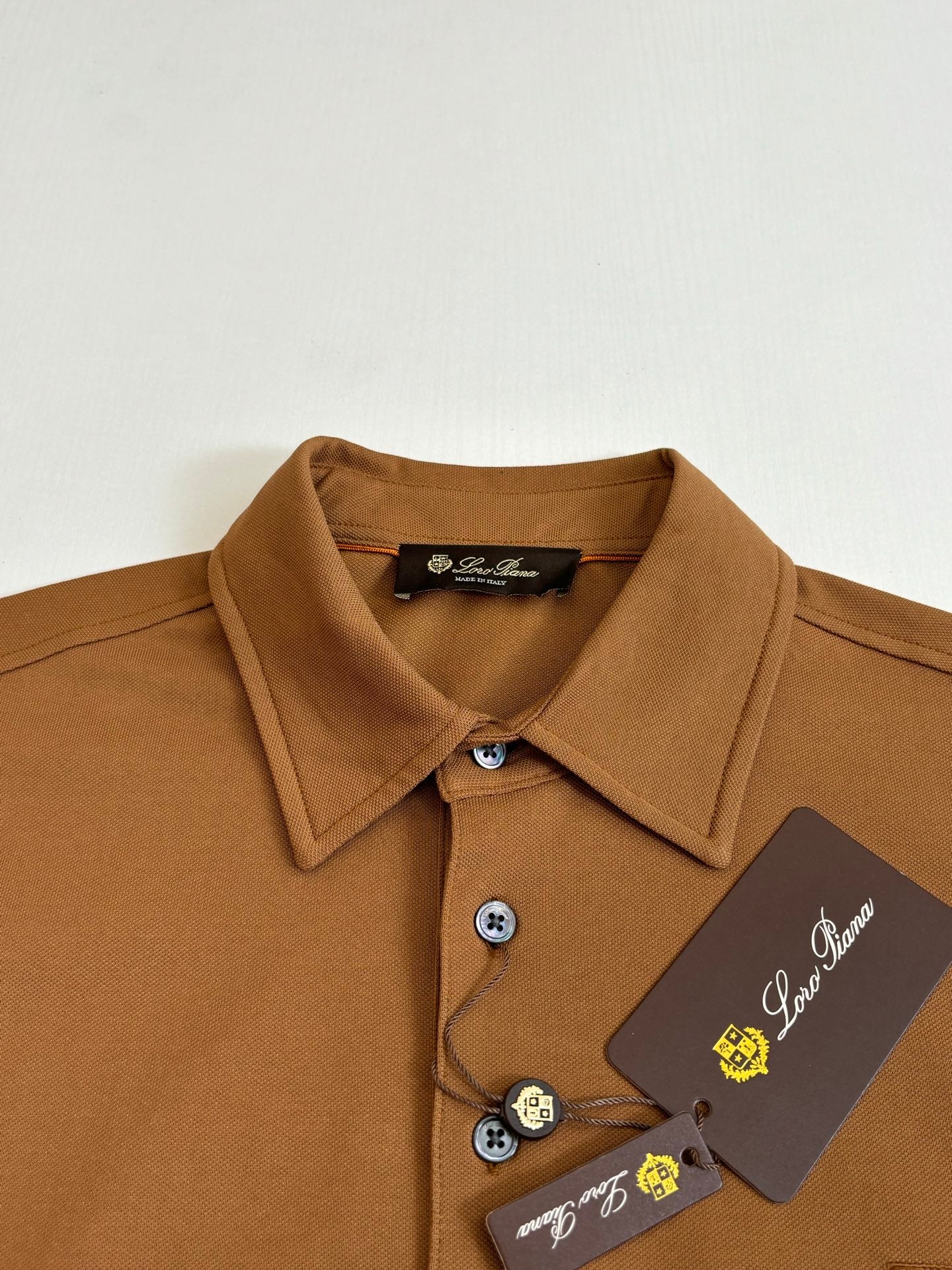 Loro Piana LP Logo Embroidered Pique Cotton Polo Shirt