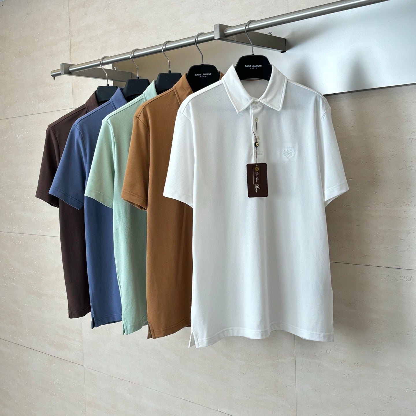 Loro Piana LP Logo Embroidered Piqué Cotton Polo Shirt